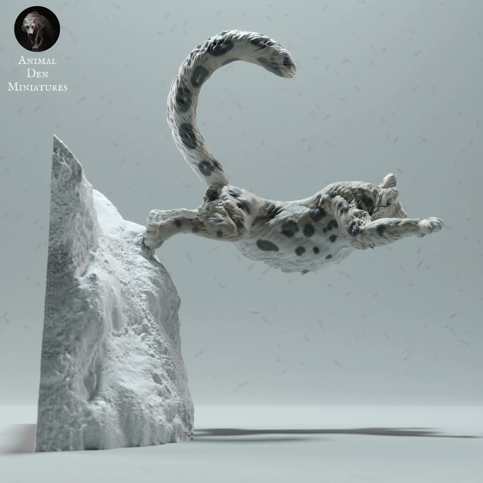 Snow Leopard  Jump 3D print model_2