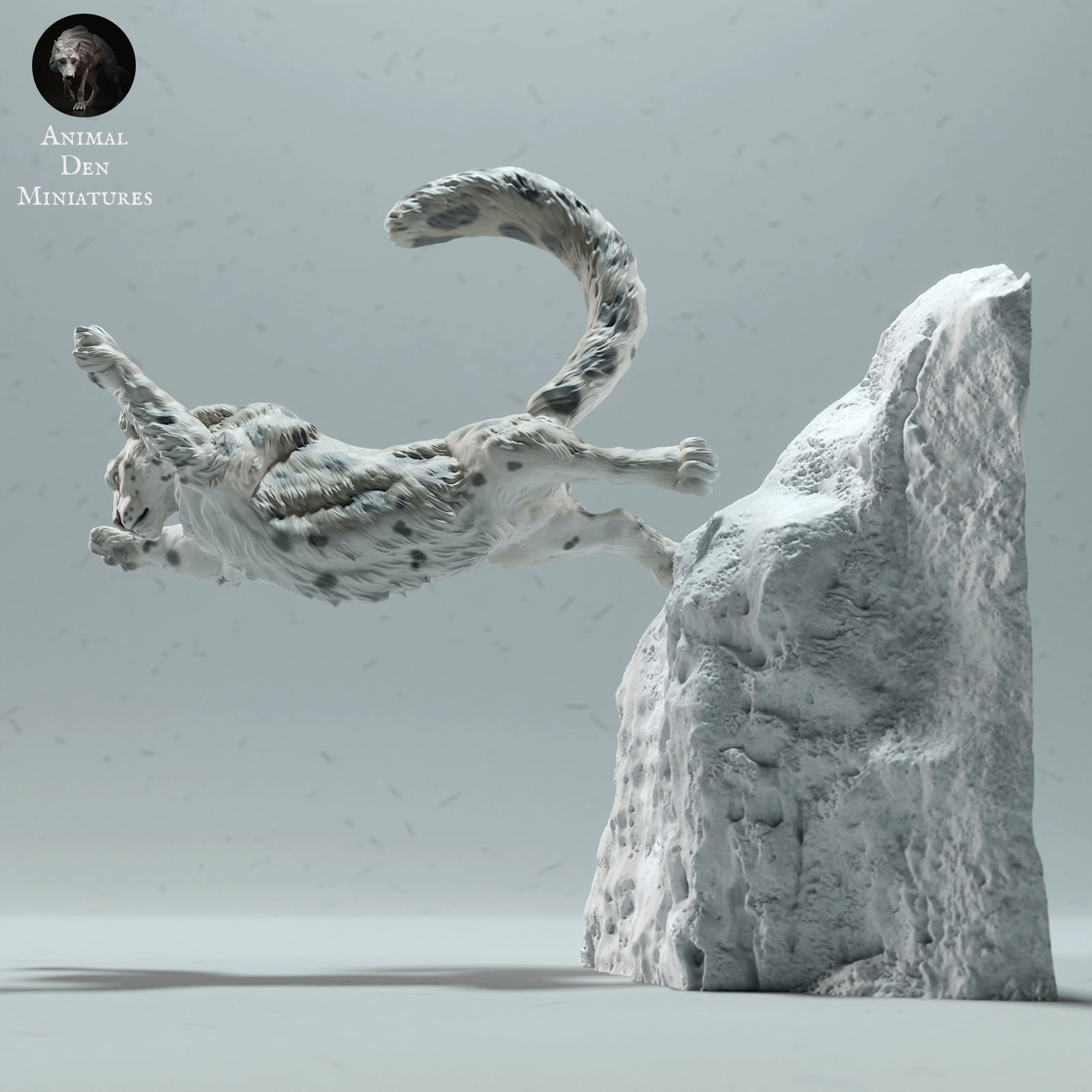 Snow Leopard  Jump 3D print model_3