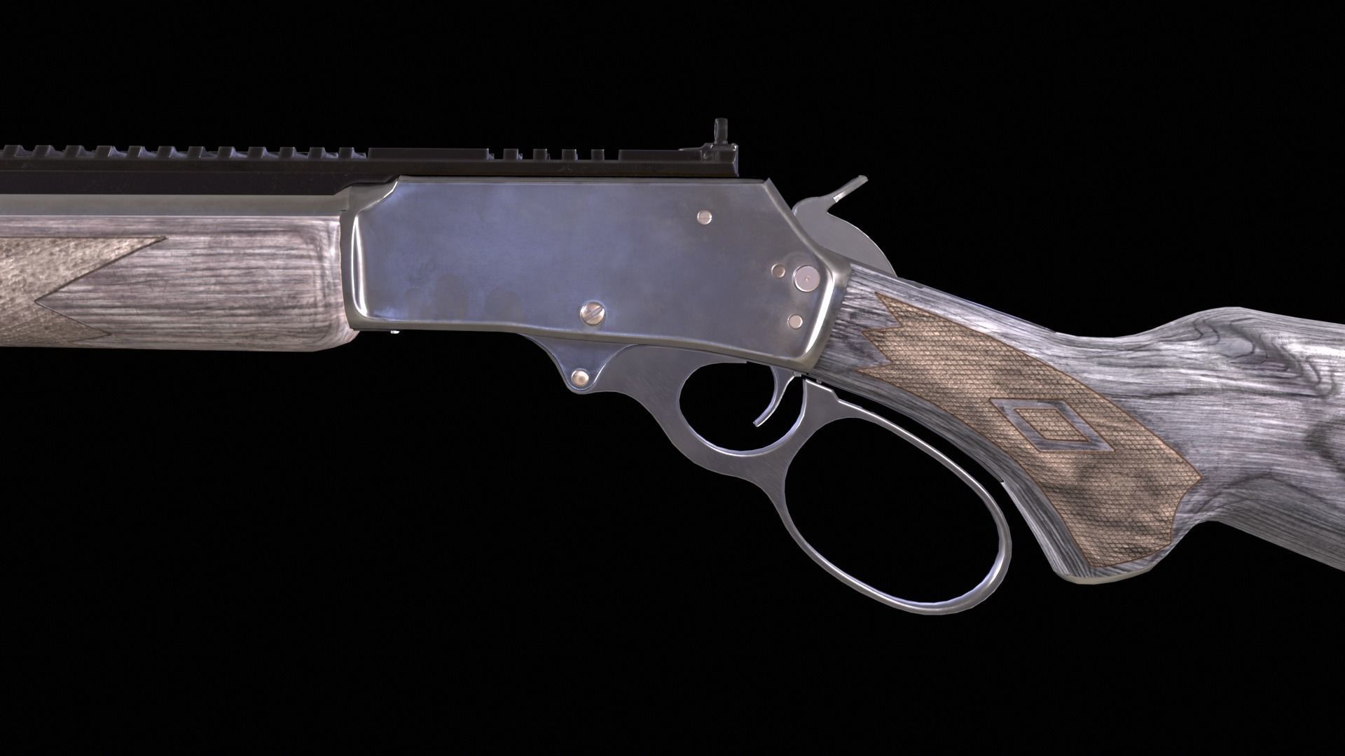 Marlin 1895 SBL Rifle  Low-poly 3D model_11