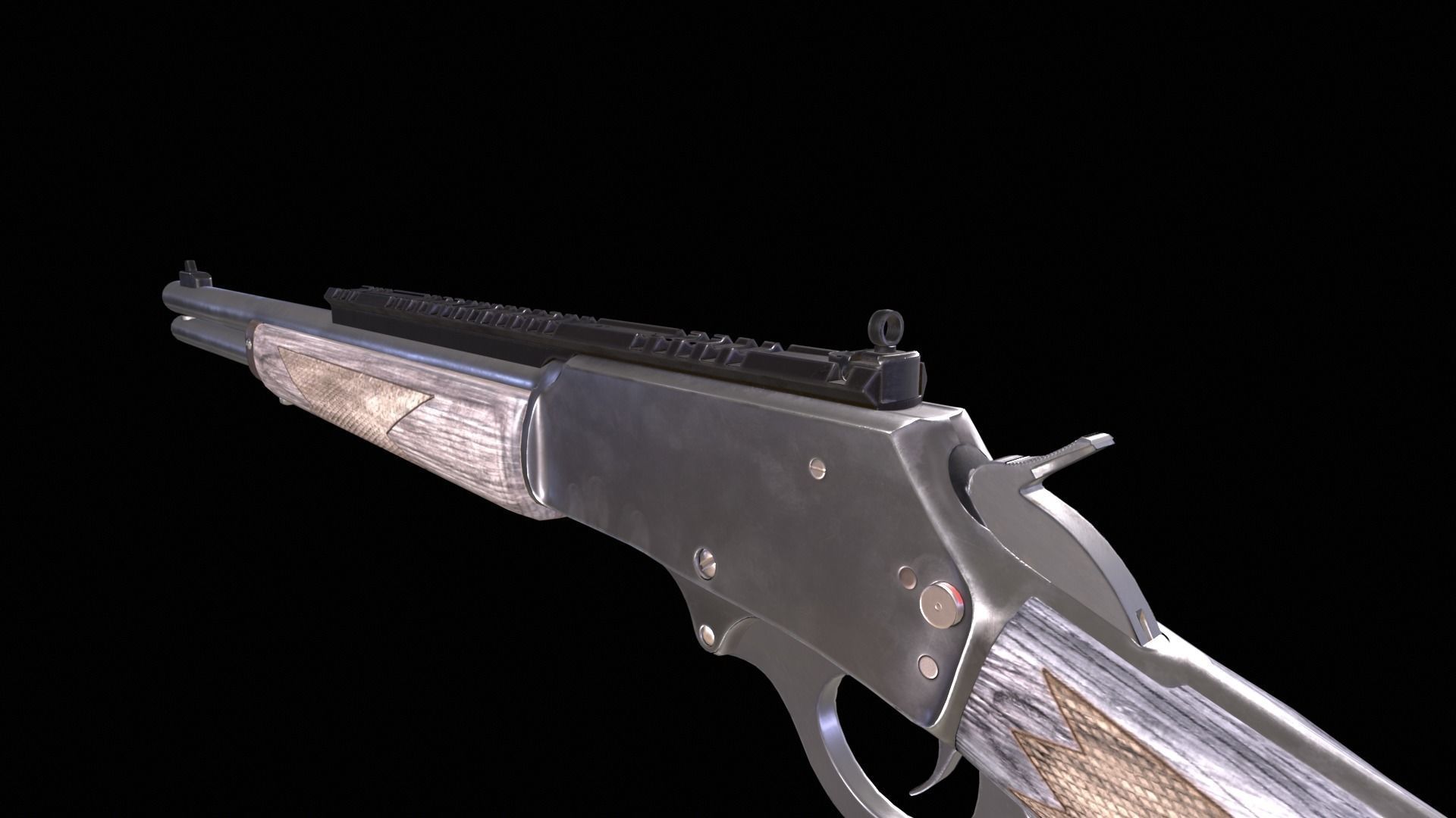 Marlin 1895 SBL Rifle  Low-poly 3D model_9