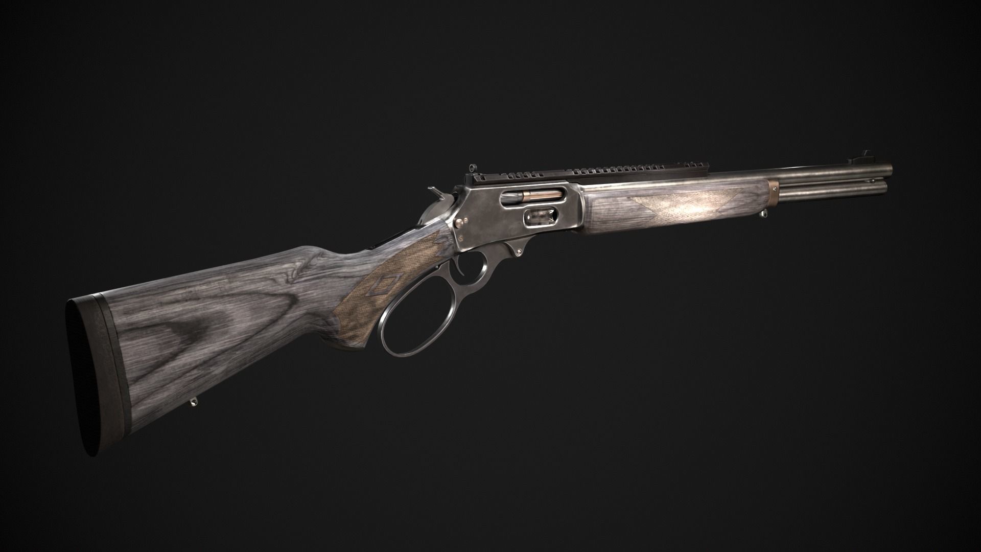 Marlin 1895 SBL Rifle  Low-poly 3D model_15