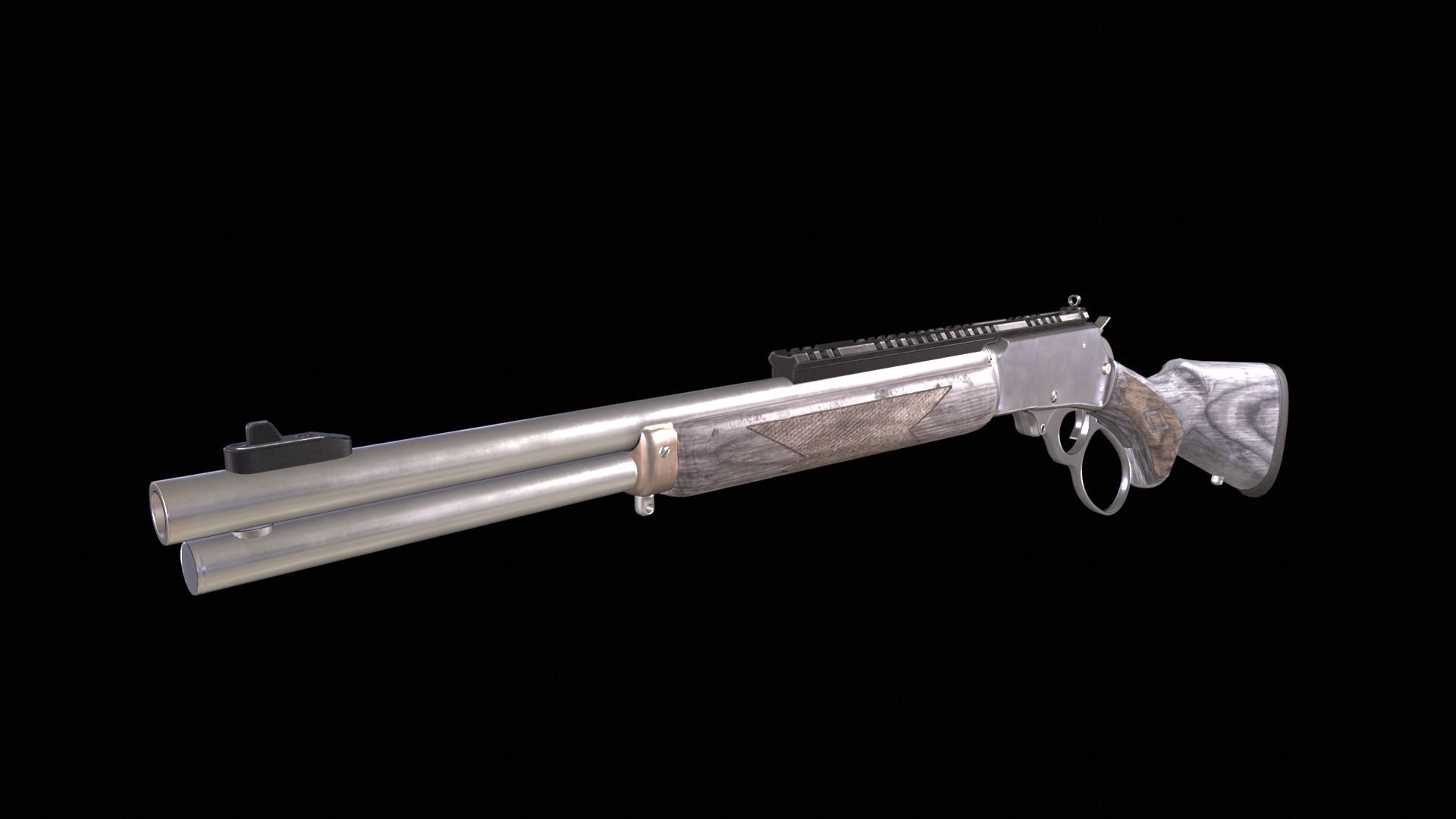 Marlin 1895 SBL Rifle  Low-poly 3D model_2