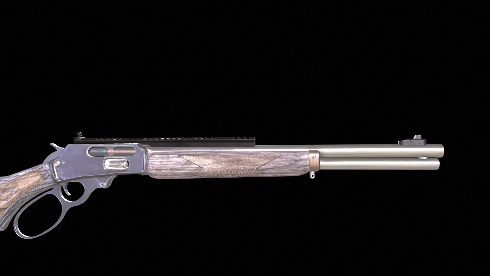 Marlin 1895 SBL Rifle  Low-poly 3D model_8