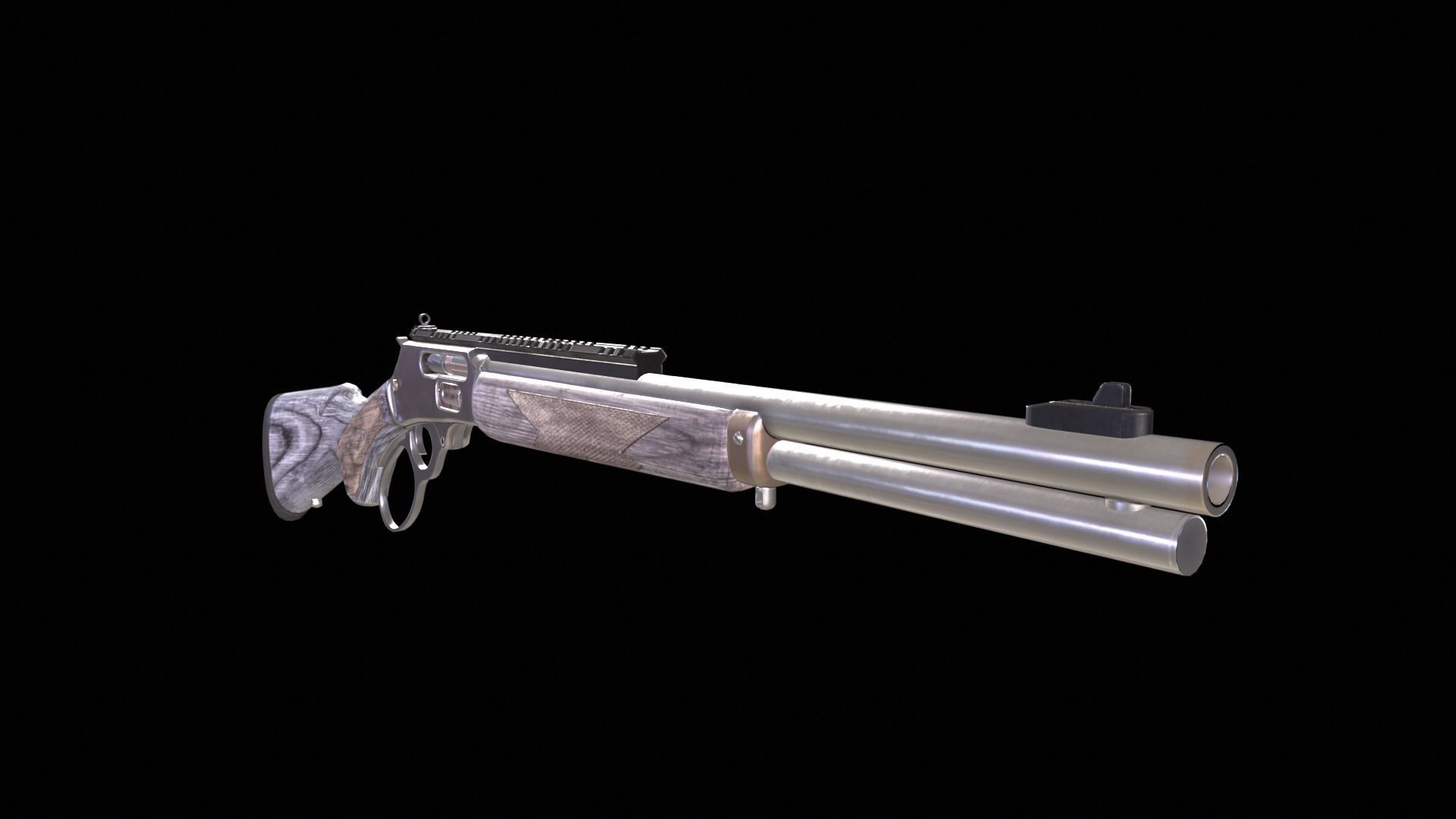 Marlin 1895 SBL Rifle  Low-poly 3D model_10