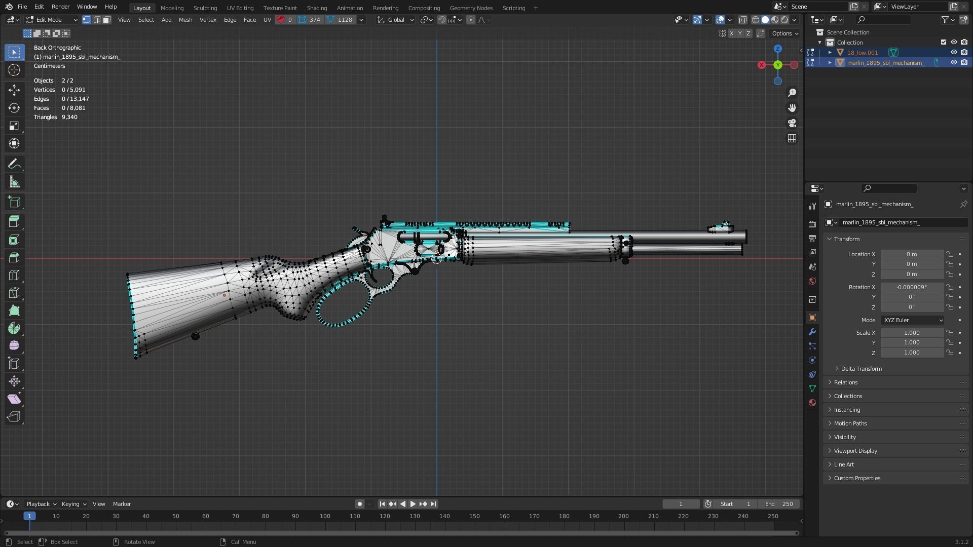 Marlin 1895 SBL Rifle  Low-poly 3D model_24