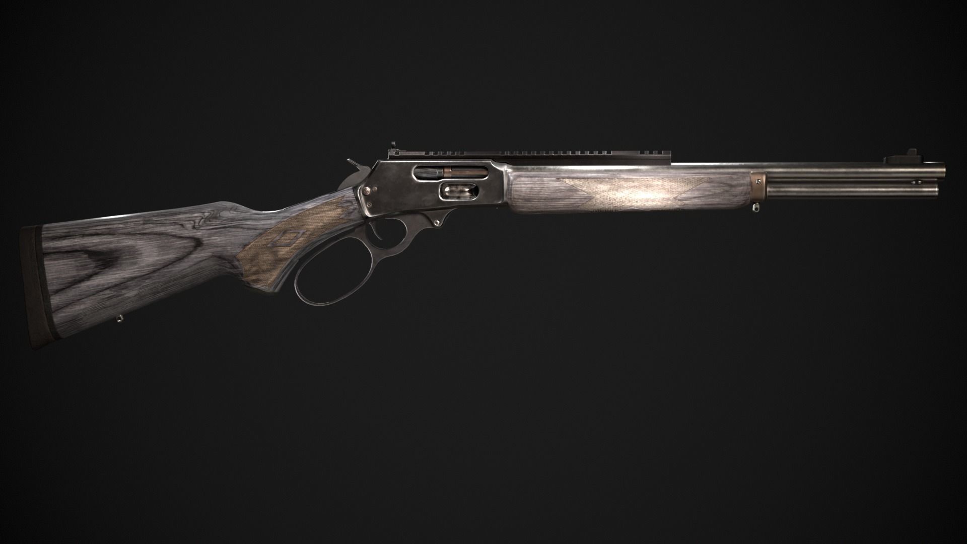 Marlin 1895 SBL Rifle  Low-poly 3D model_16