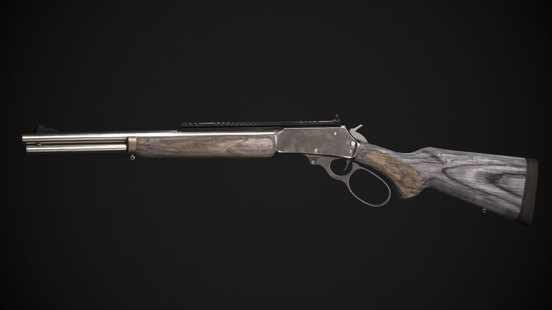 Marlin 1895 SBL Rifle  Low-poly 3D model_13