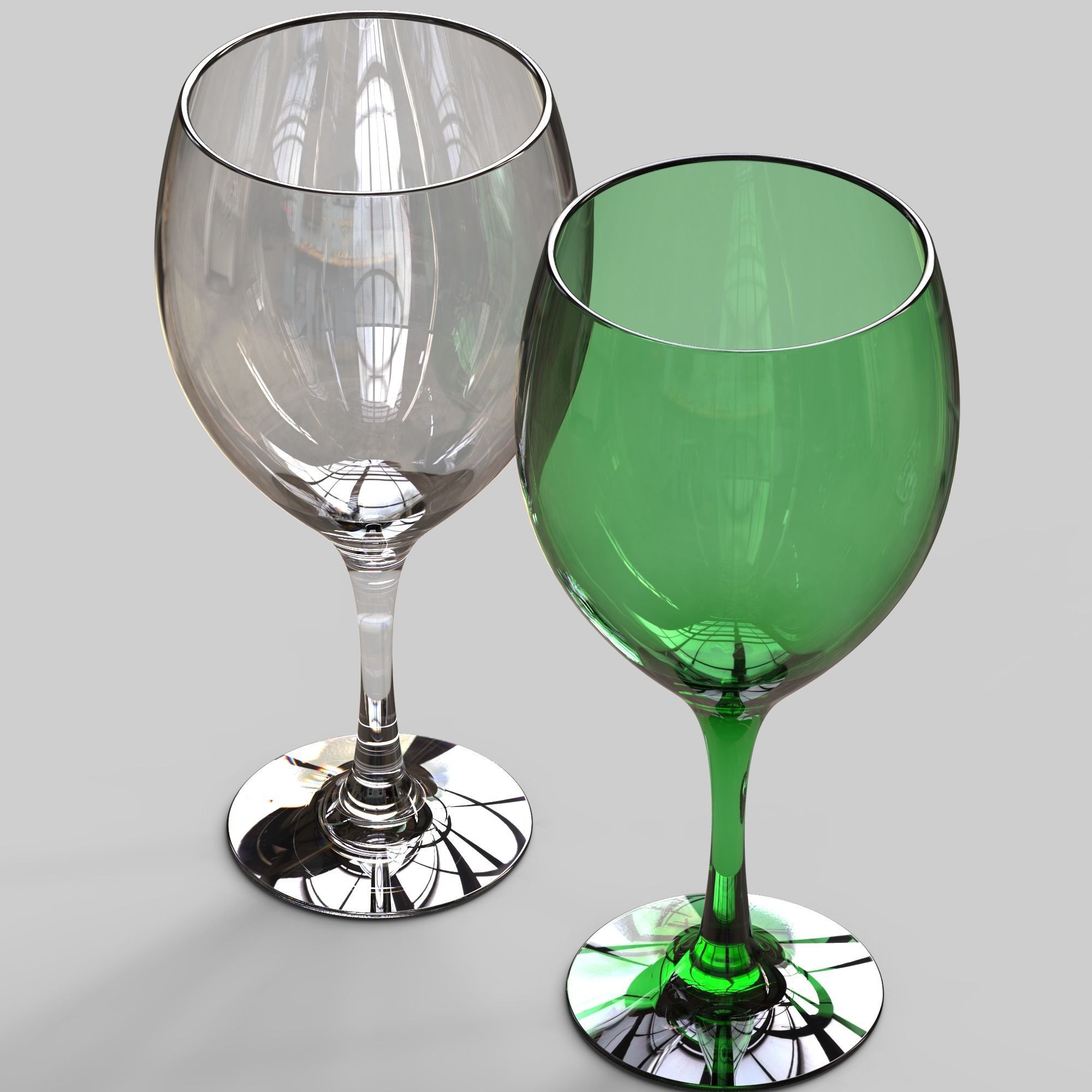 Glass wine 3D print model_8