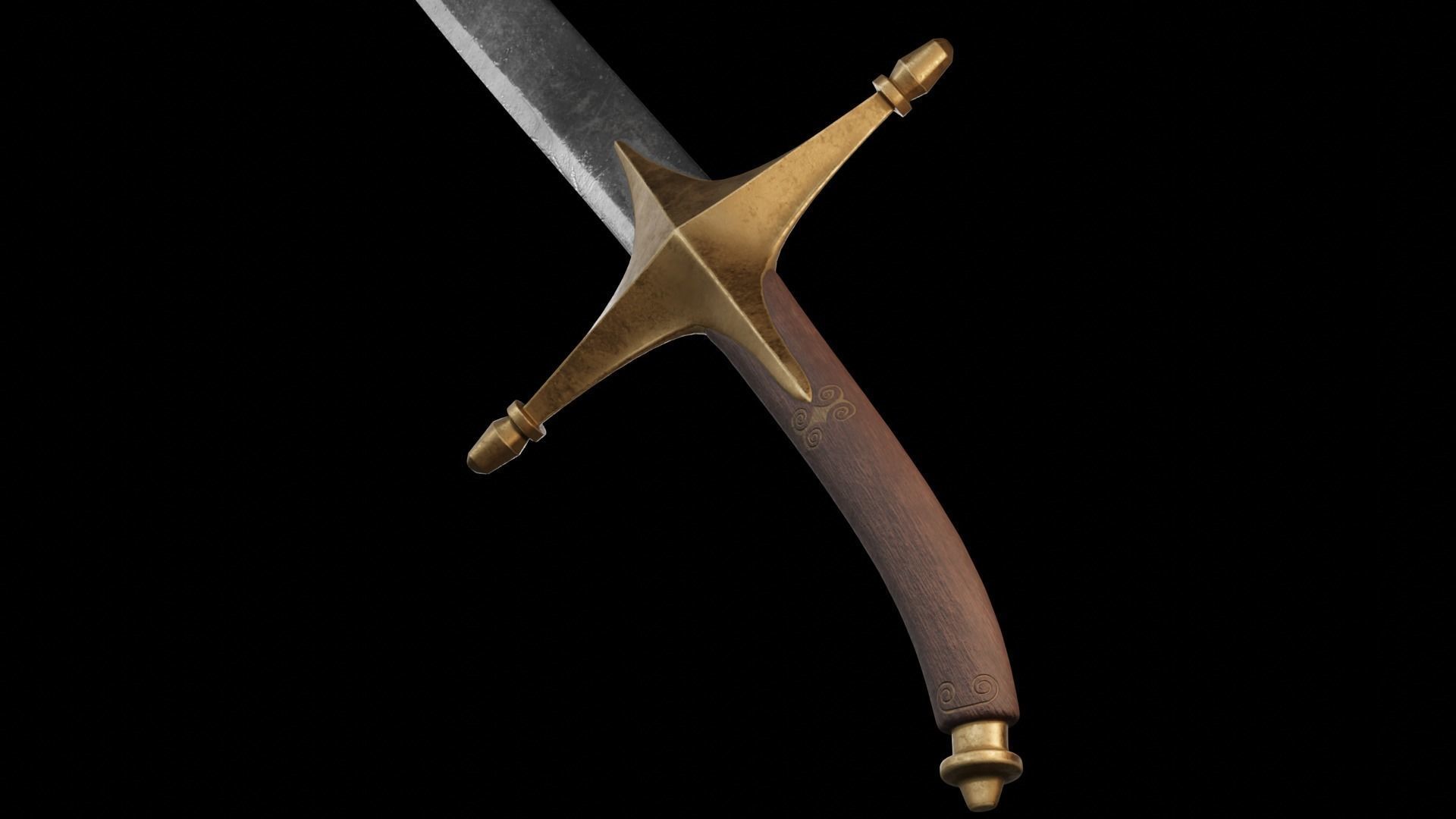 Curve Sword Scimitar from Elden Ring 3D model_7