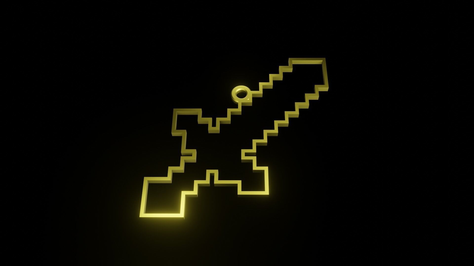 Minecraft Sword Christmas Decorations 3D print model_5