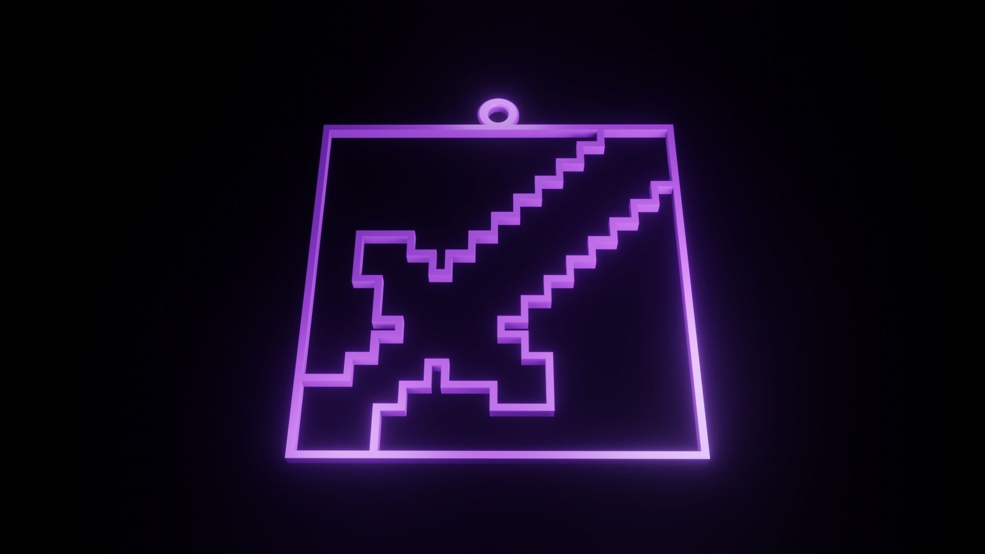 Minecraft Sword Christmas Decorations 3D print model_3