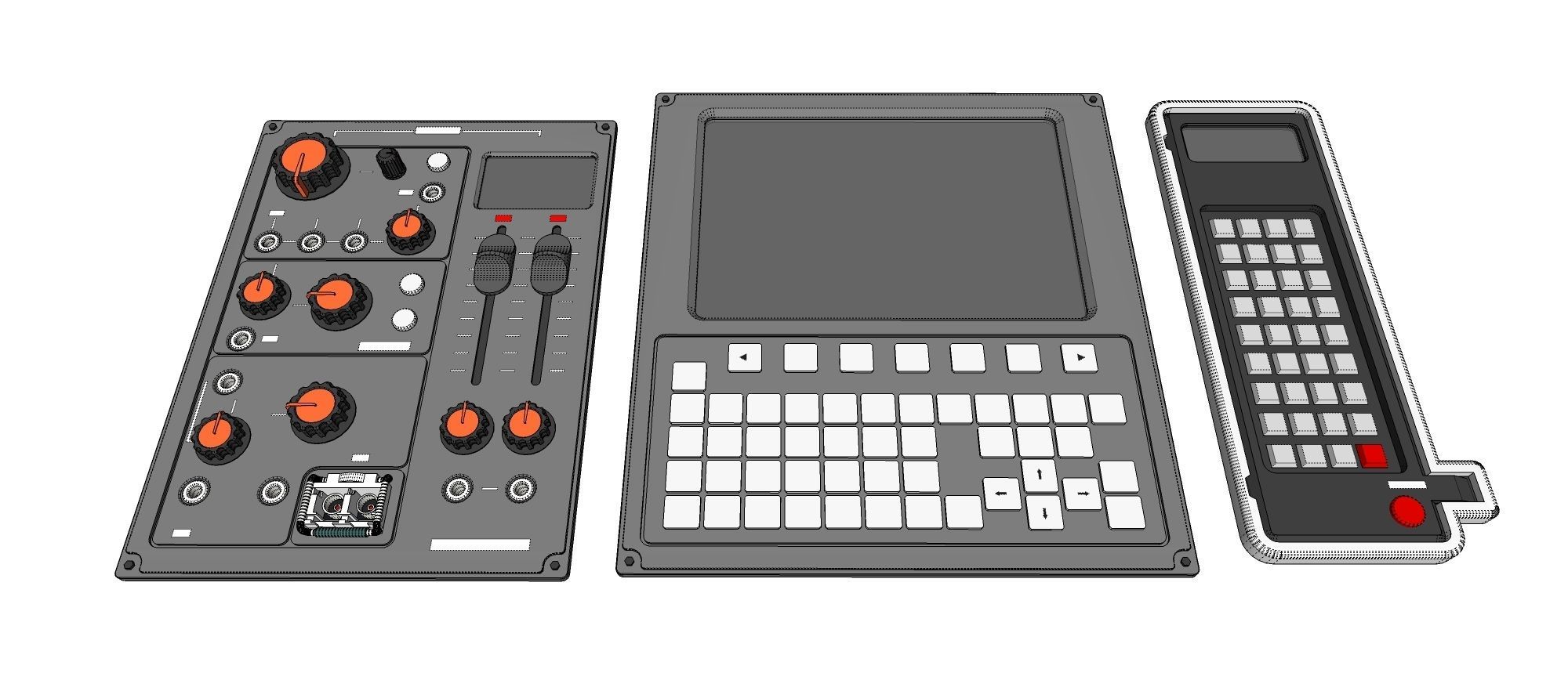 Dashboard 1 control panel with buttons and knobs 3D model_22
