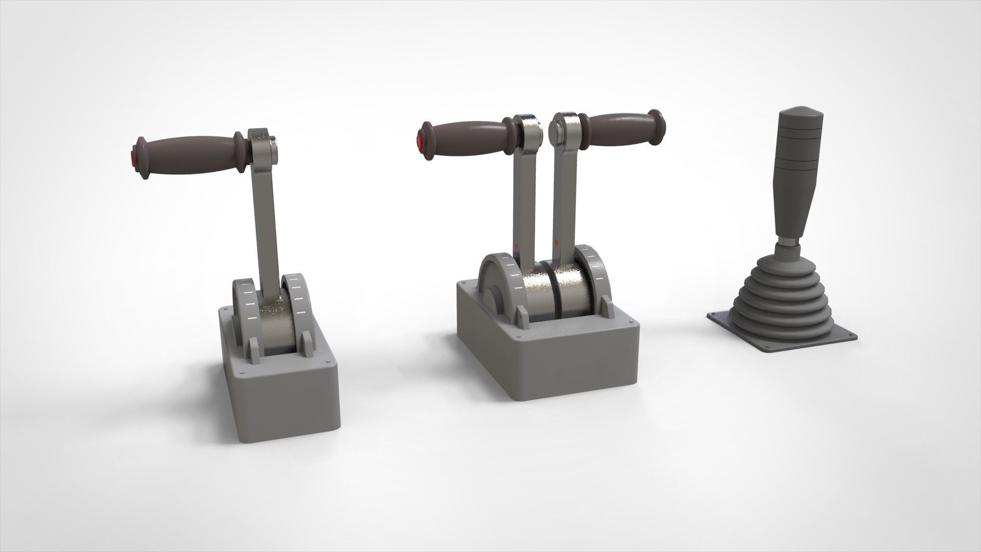 Dashboard 1 control panel with buttons and knobs 3D model_13