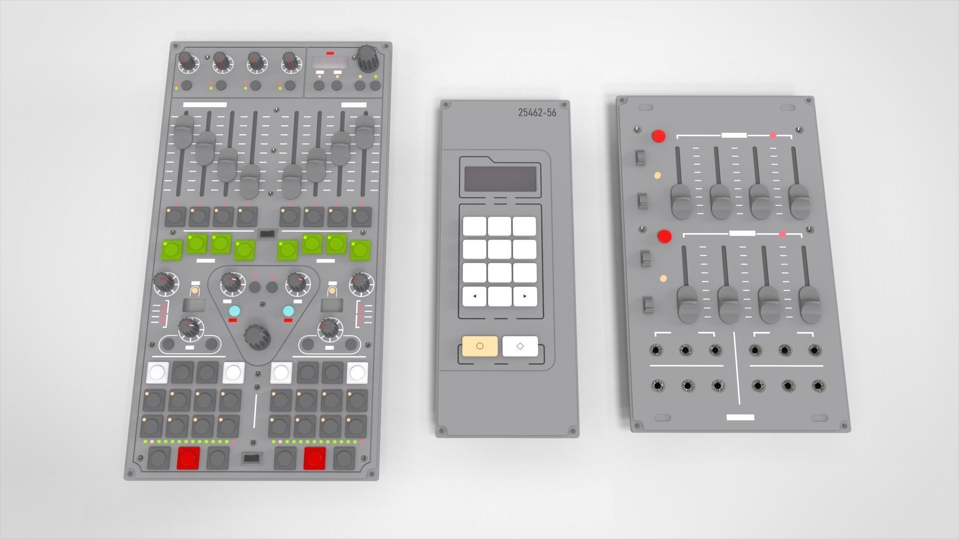Dashboard 1 control panel with buttons and knobs 3D model_5