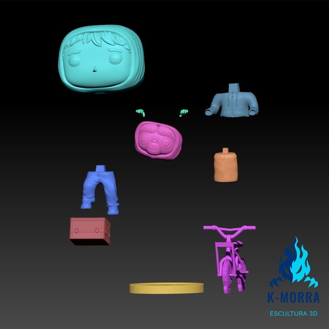 Et and Elliot Funko 3D print model_3