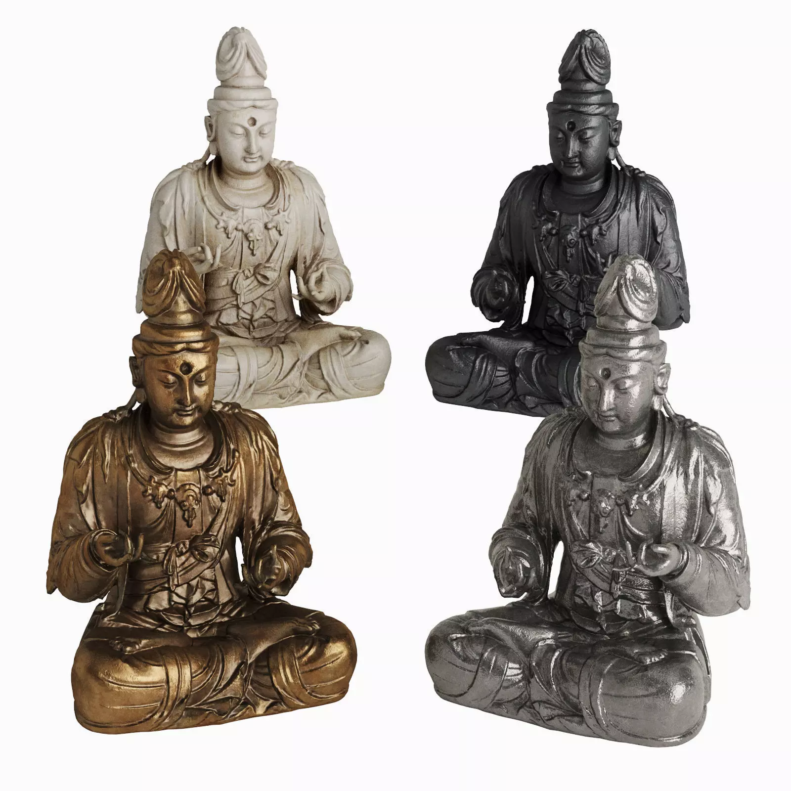 Gautama Buddha sculpture 3D model