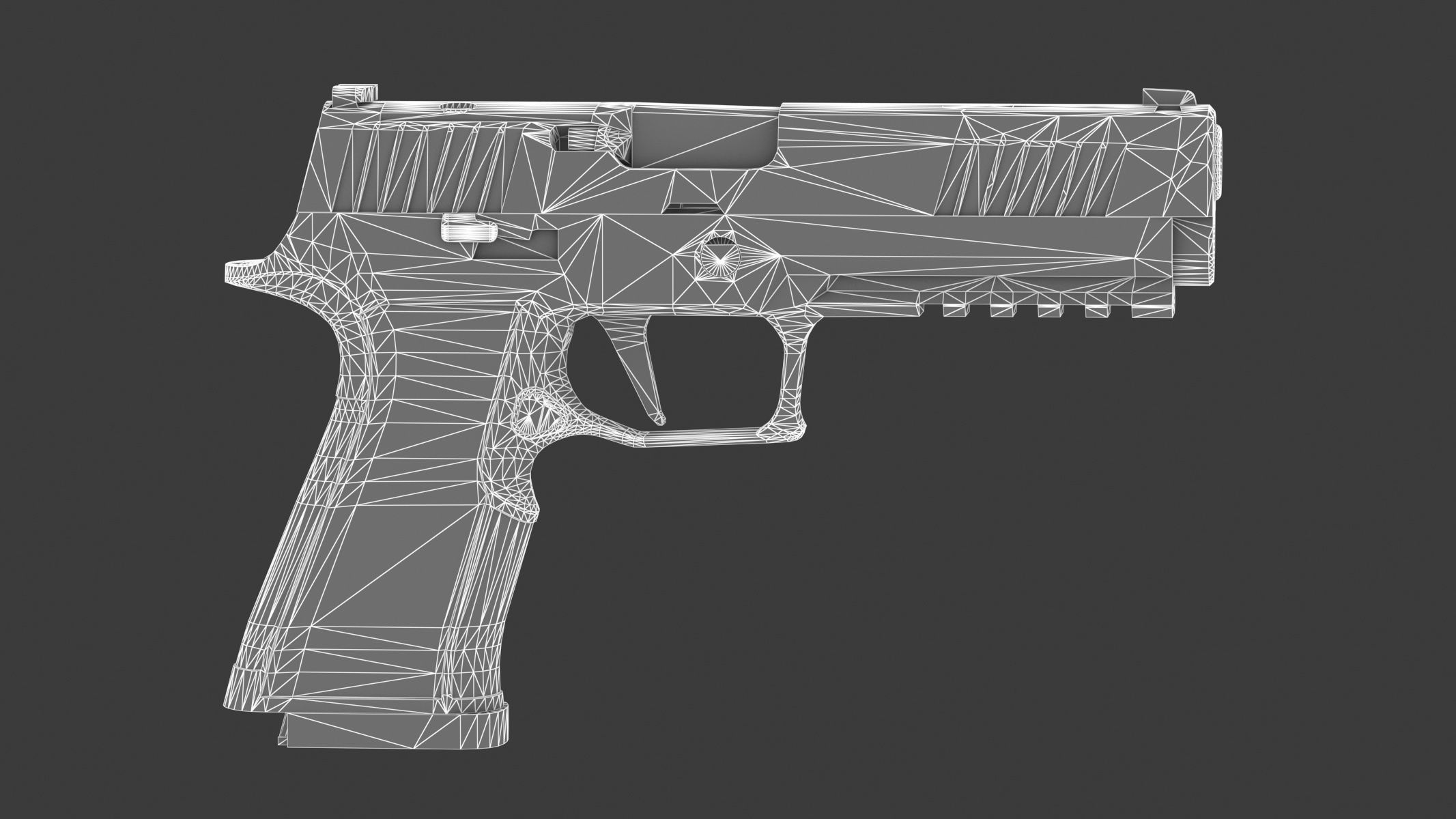 P320-XTEN Pistol Low Poly PBR Realistic Low-poly 3D model_15