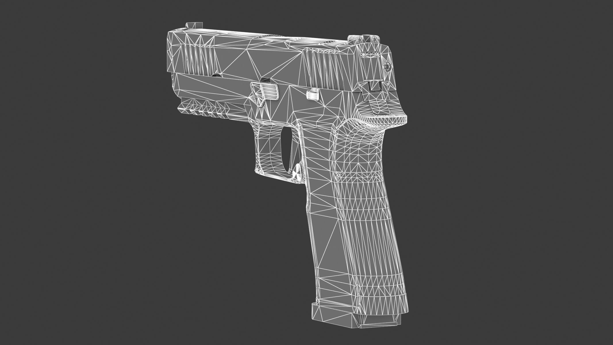 P320-XTEN Pistol Low Poly PBR Realistic Low-poly 3D model_16