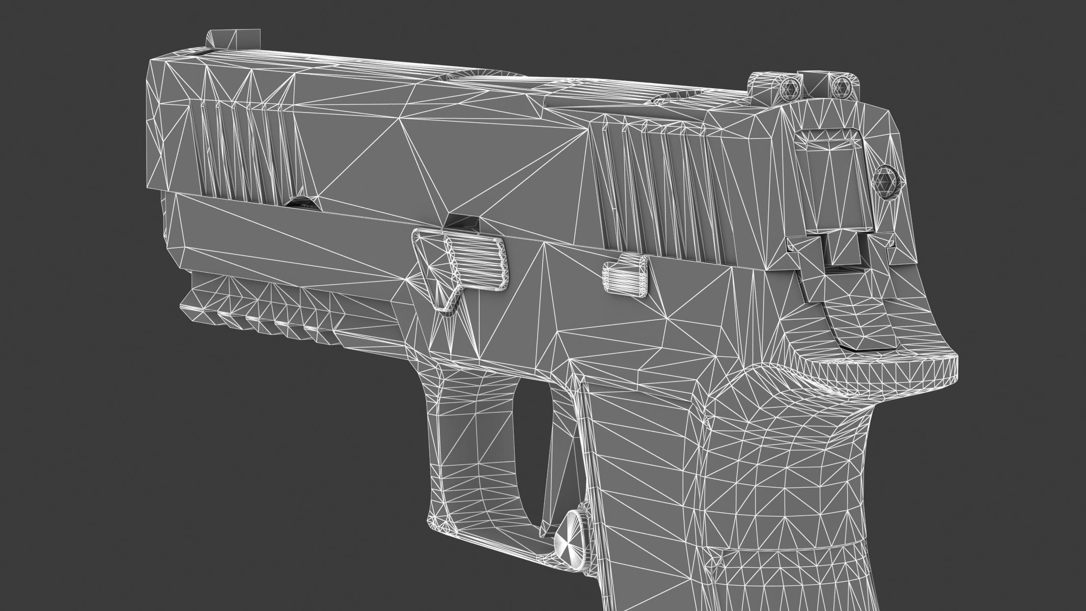 P320-XTEN Pistol Low Poly PBR Realistic Low-poly 3D model_21