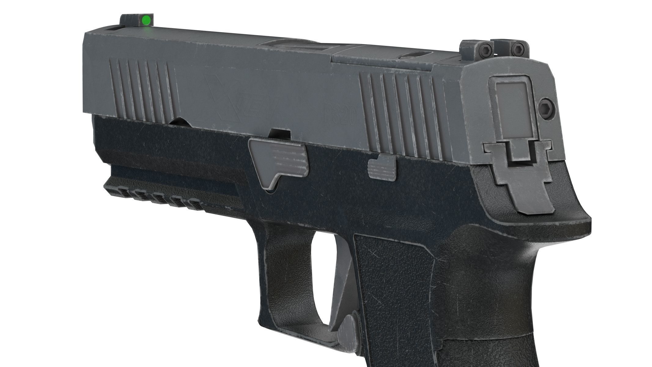P320-XTEN Pistol Low Poly PBR Realistic Low-poly 3D model_6