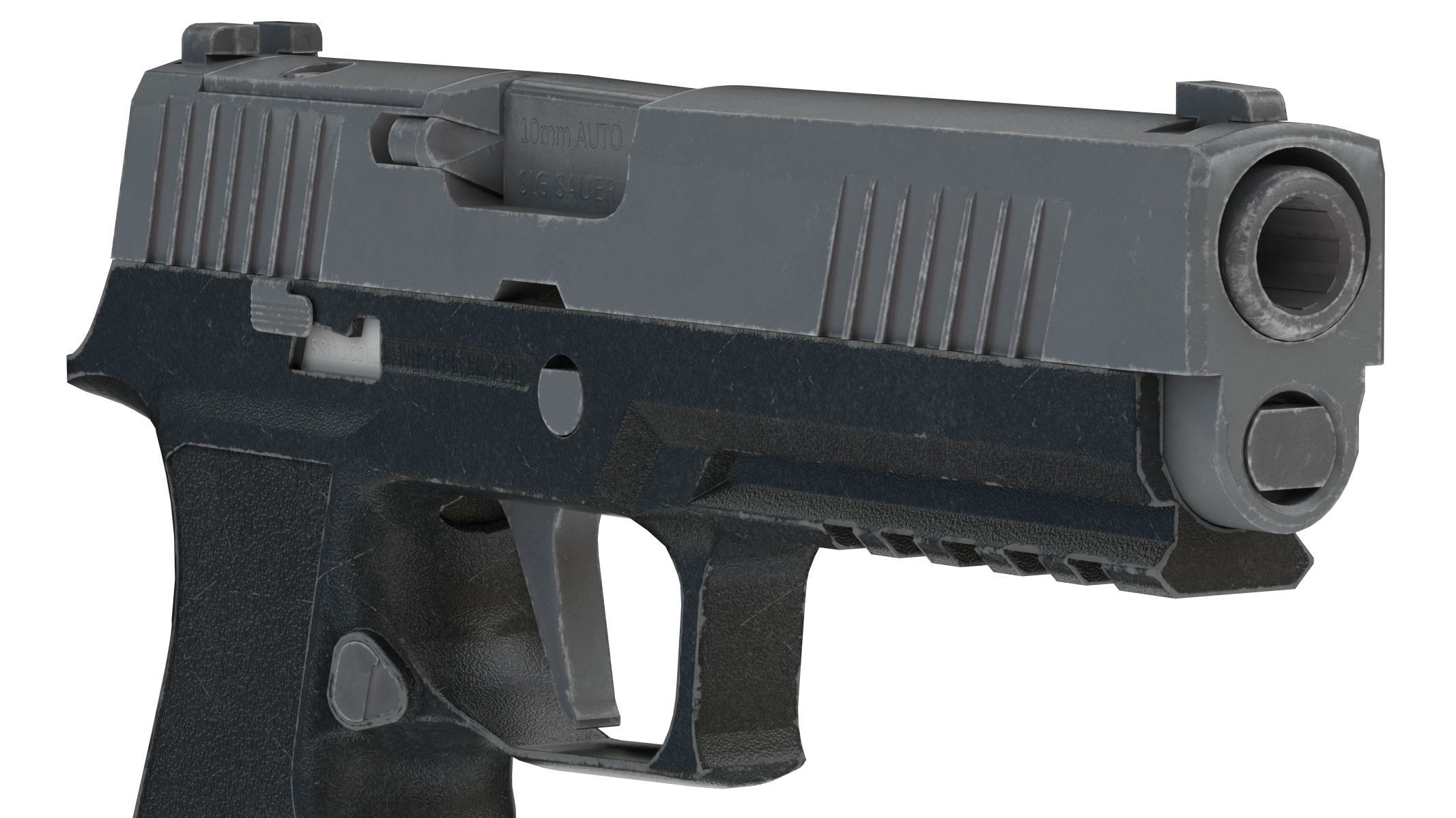 P320-XTEN Pistol Low Poly PBR Realistic Low-poly 3D model_9