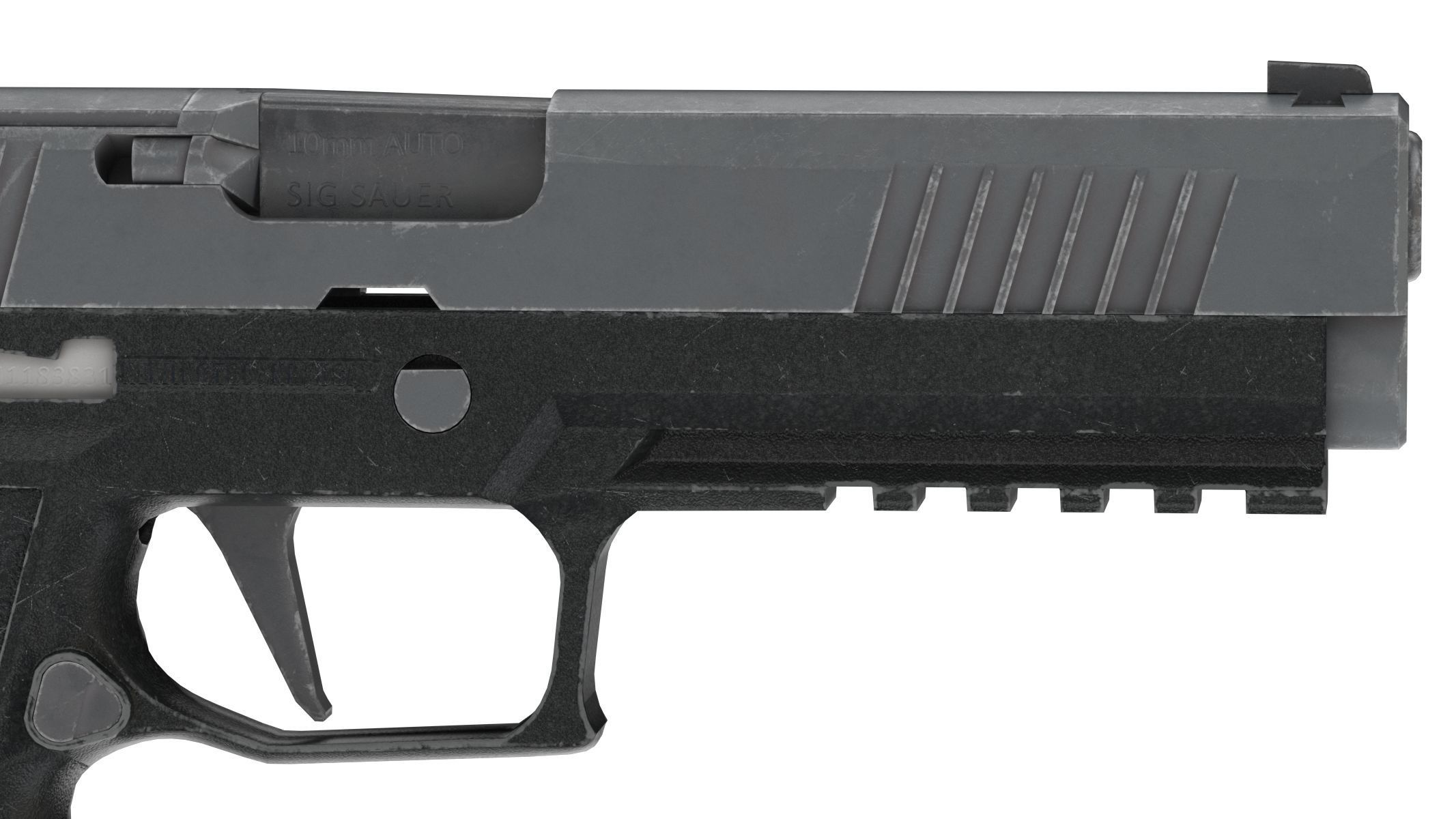 P320-XTEN Pistol Low Poly PBR Realistic Low-poly 3D model_5