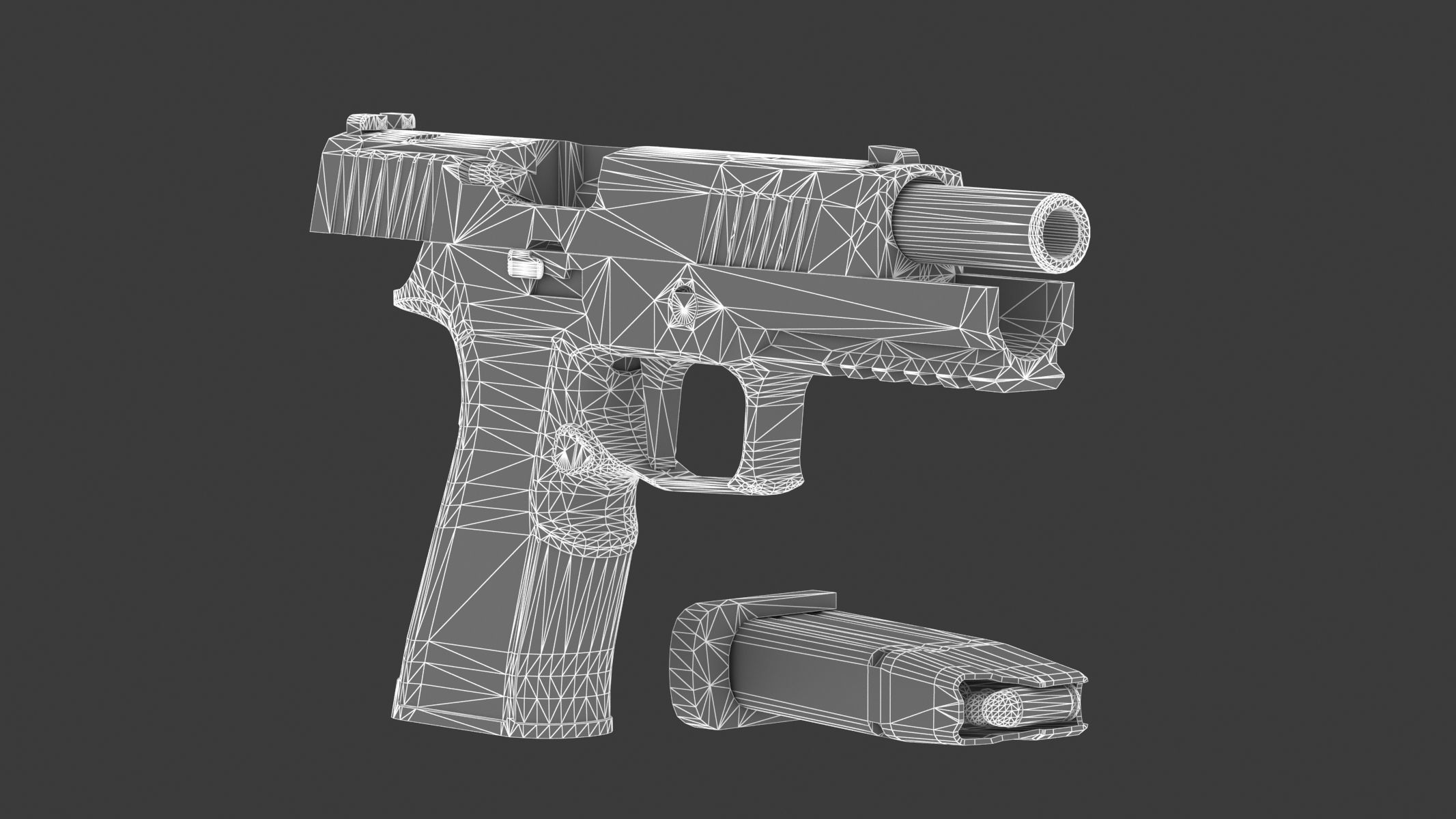 P320-XTEN Pistol Low Poly PBR Realistic Low-poly 3D model_19