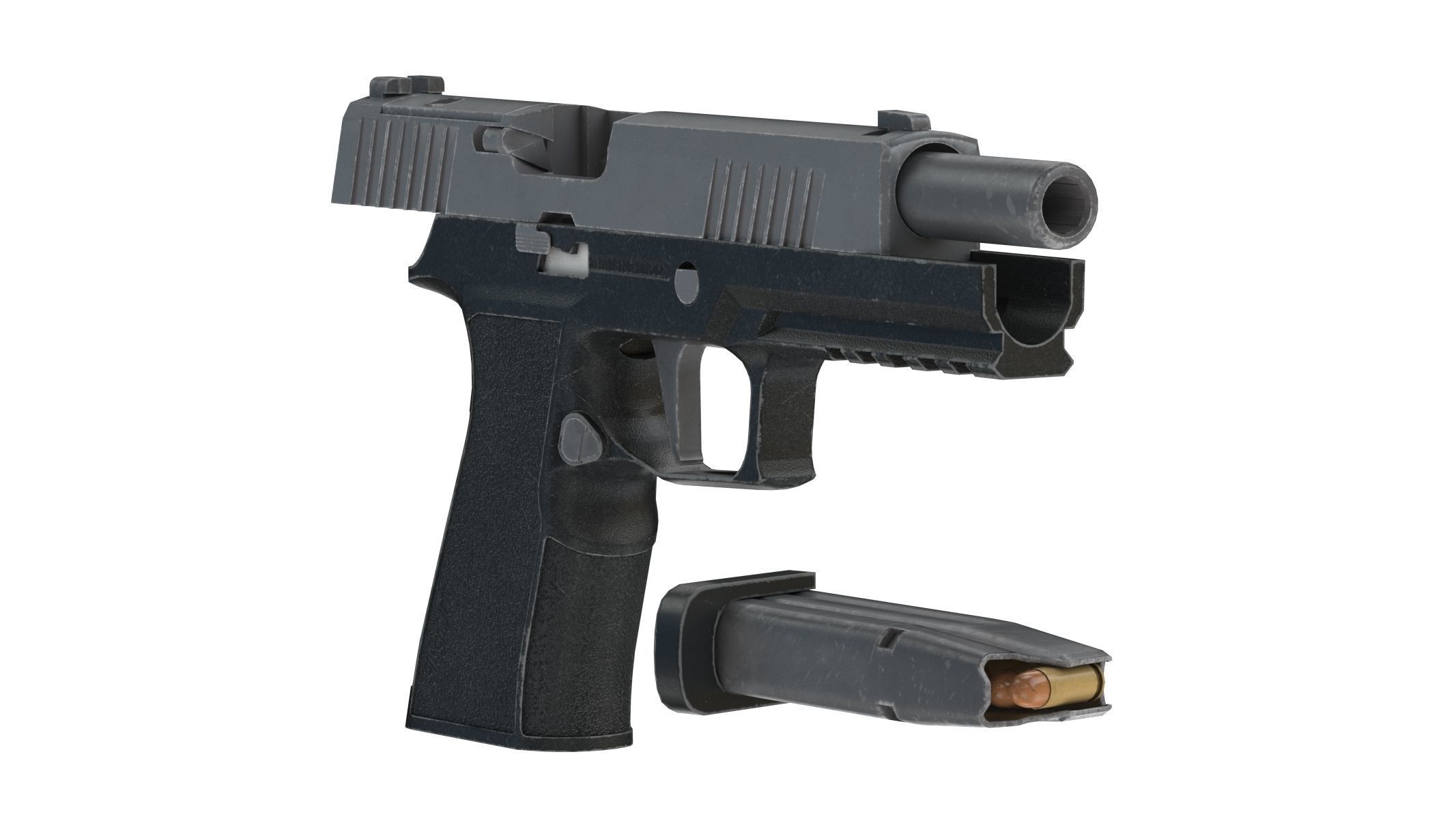 P320-XTEN Pistol Low Poly PBR Realistic Low-poly 3D model_4