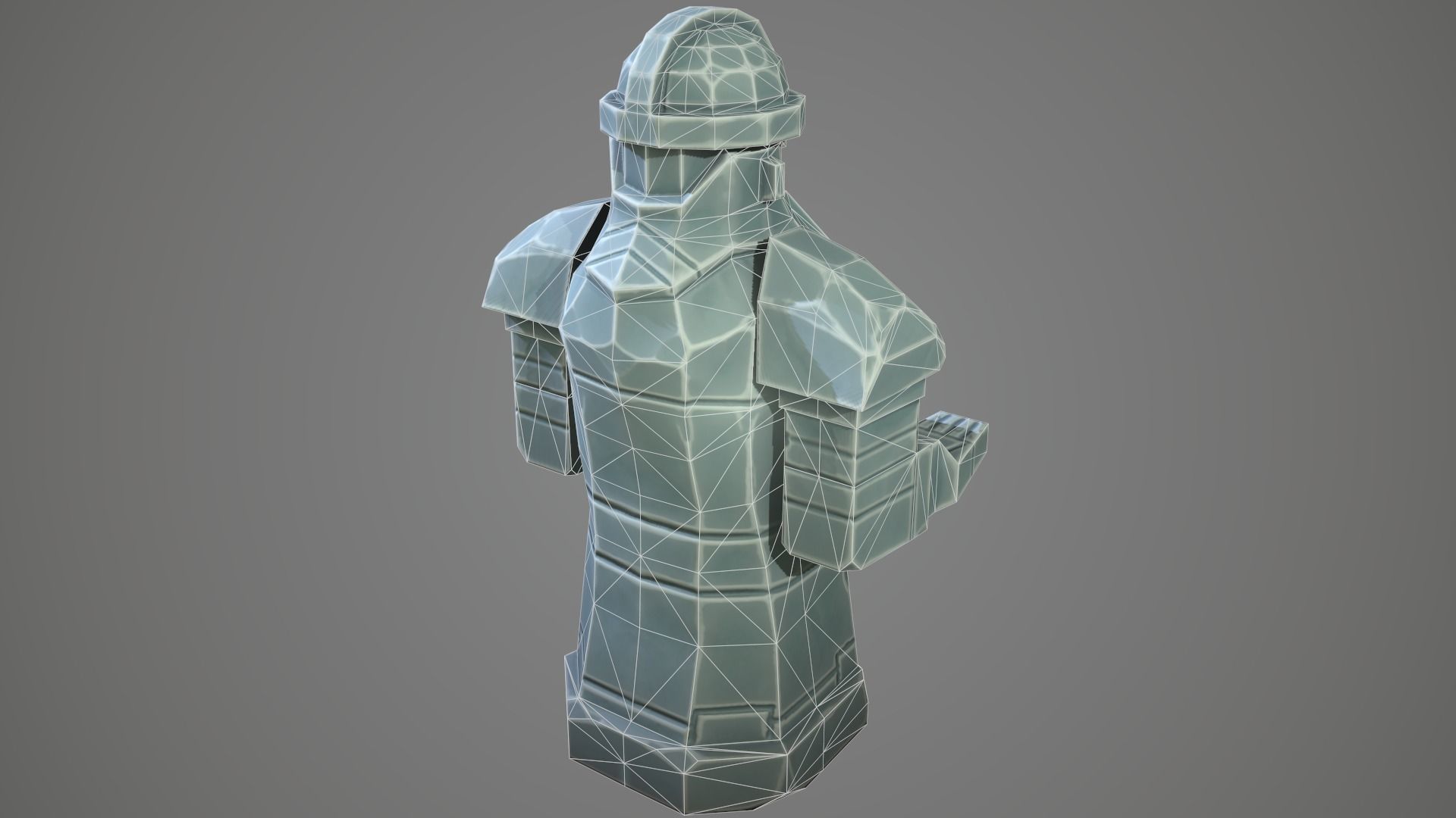 Stylized statue of Dwarf 01 Low-poly 3D model_27