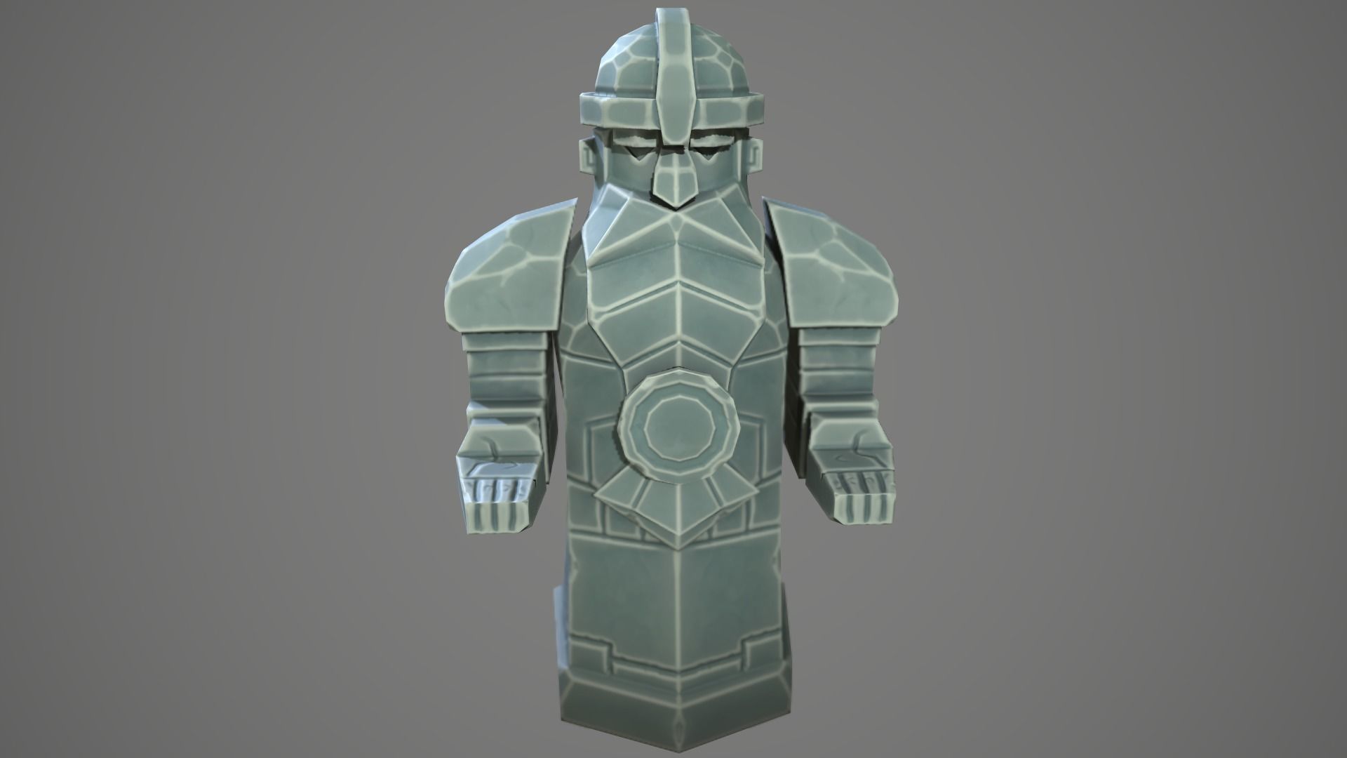 Stylized statue of Dwarf 01 Low-poly 3D model_3