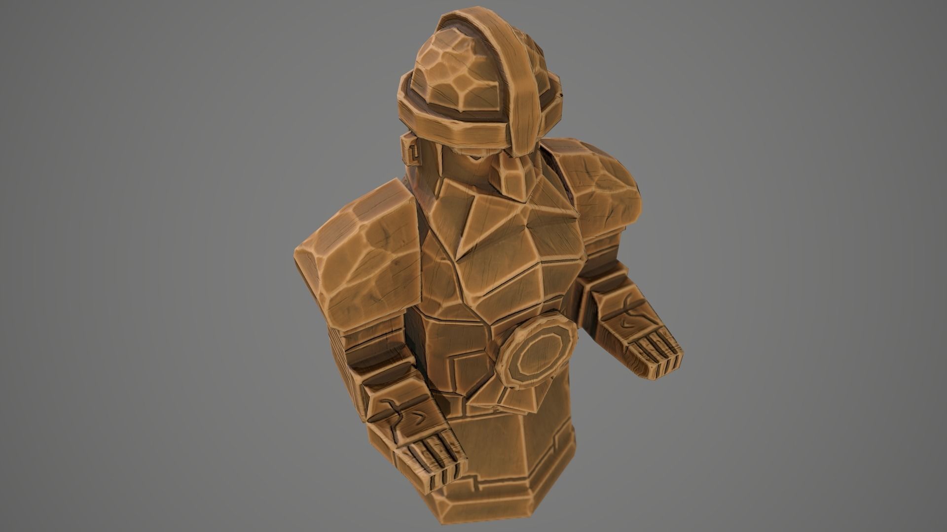 Stylized statue of Dwarf 01 Low-poly 3D model_14
