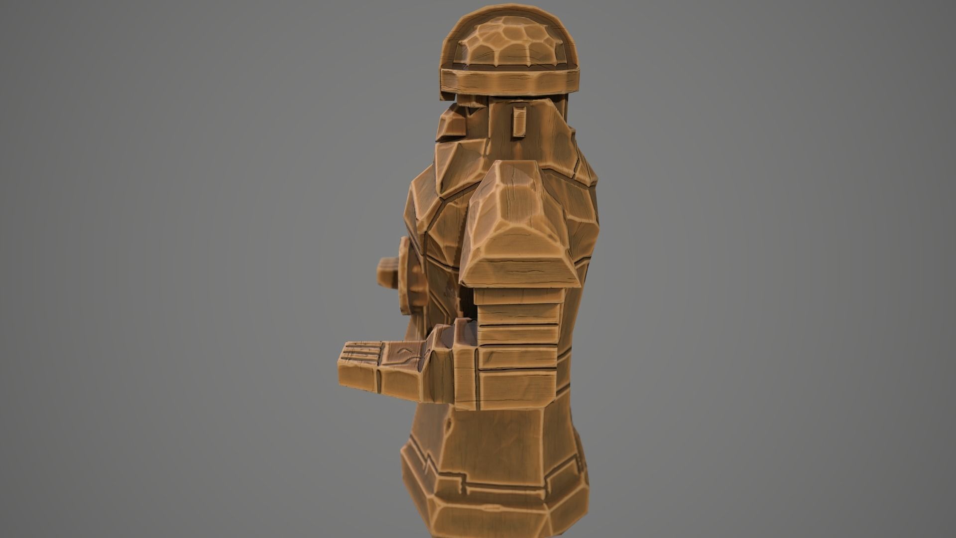 Stylized statue of Dwarf 01 Low-poly 3D model_8
