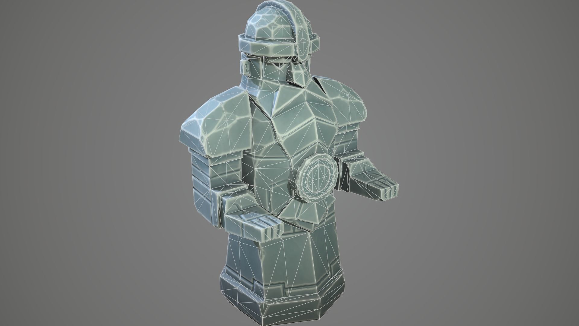Stylized statue of Dwarf 01 Low-poly 3D model_26