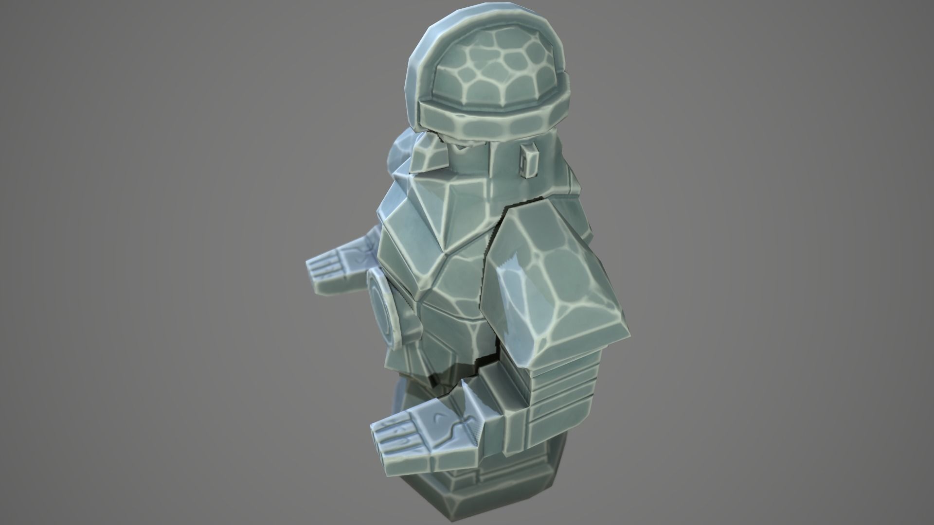 Stylized statue of Dwarf 01 Low-poly 3D model_17