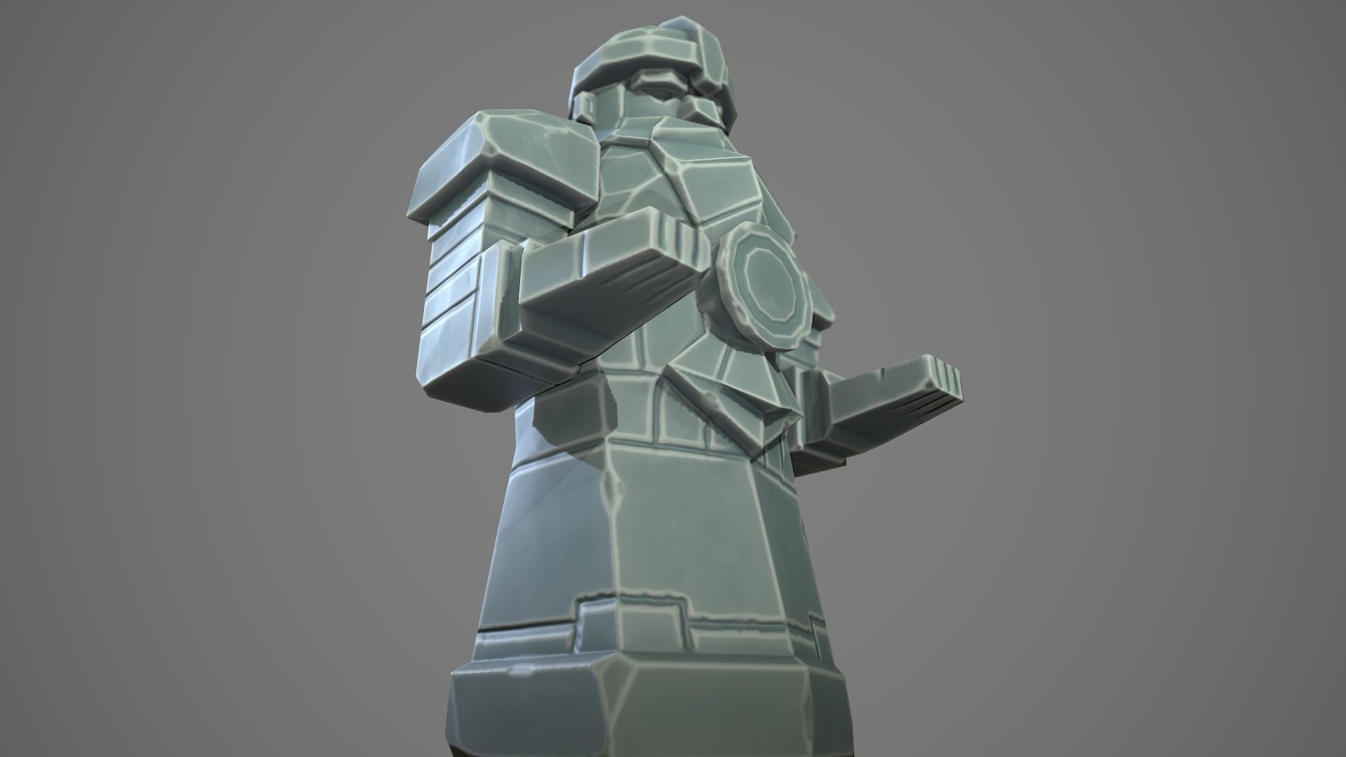 Stylized statue of Dwarf 01 Low-poly 3D model_23