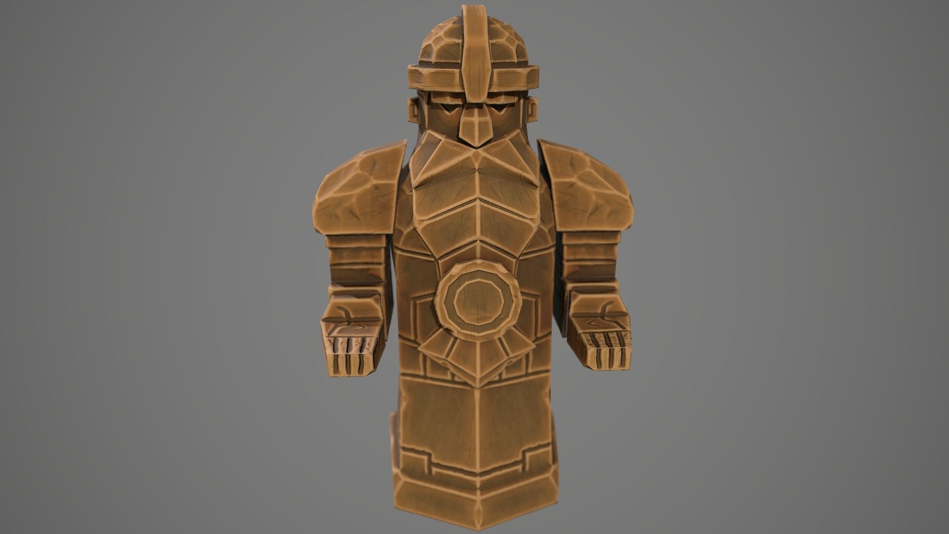 Stylized statue of Dwarf 01 Low-poly 3D model_4