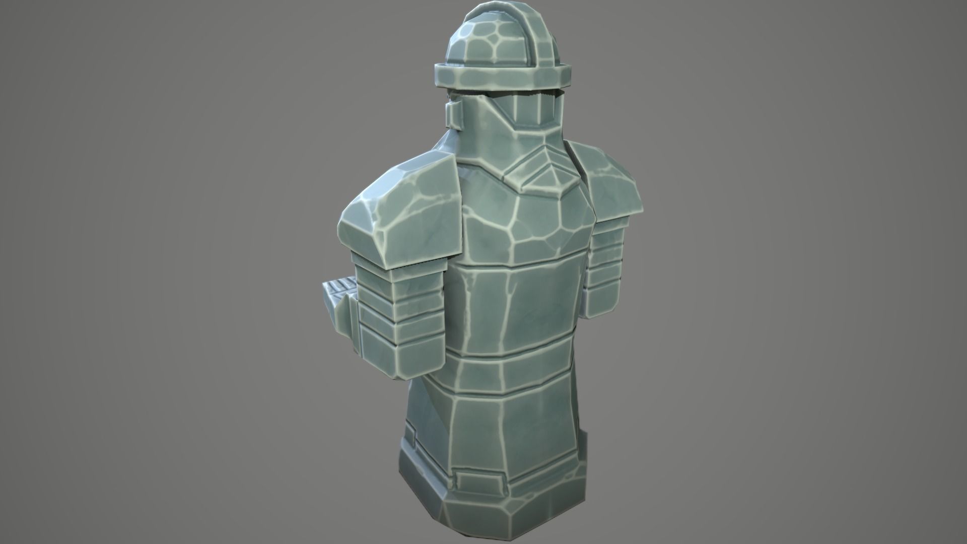 Stylized statue of Dwarf 01 Low-poly 3D model_9