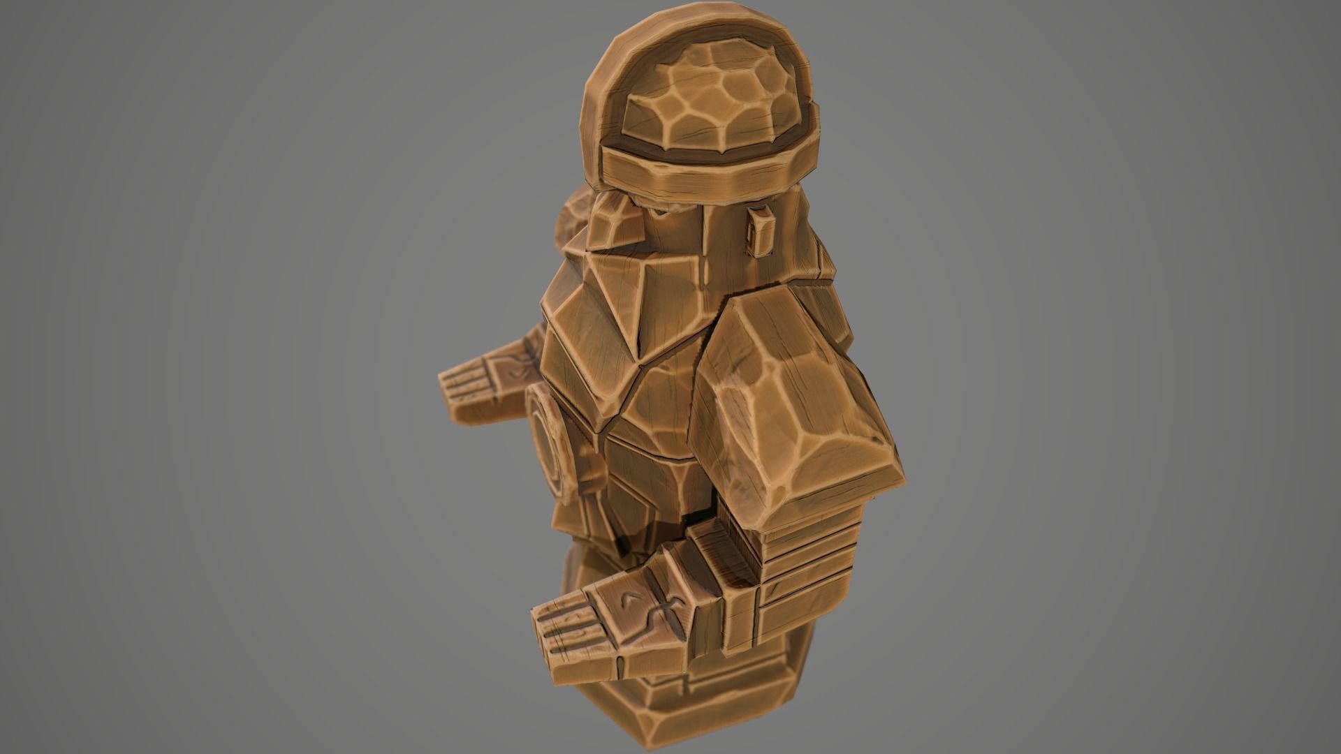 Stylized statue of Dwarf 01 Low-poly 3D model_18