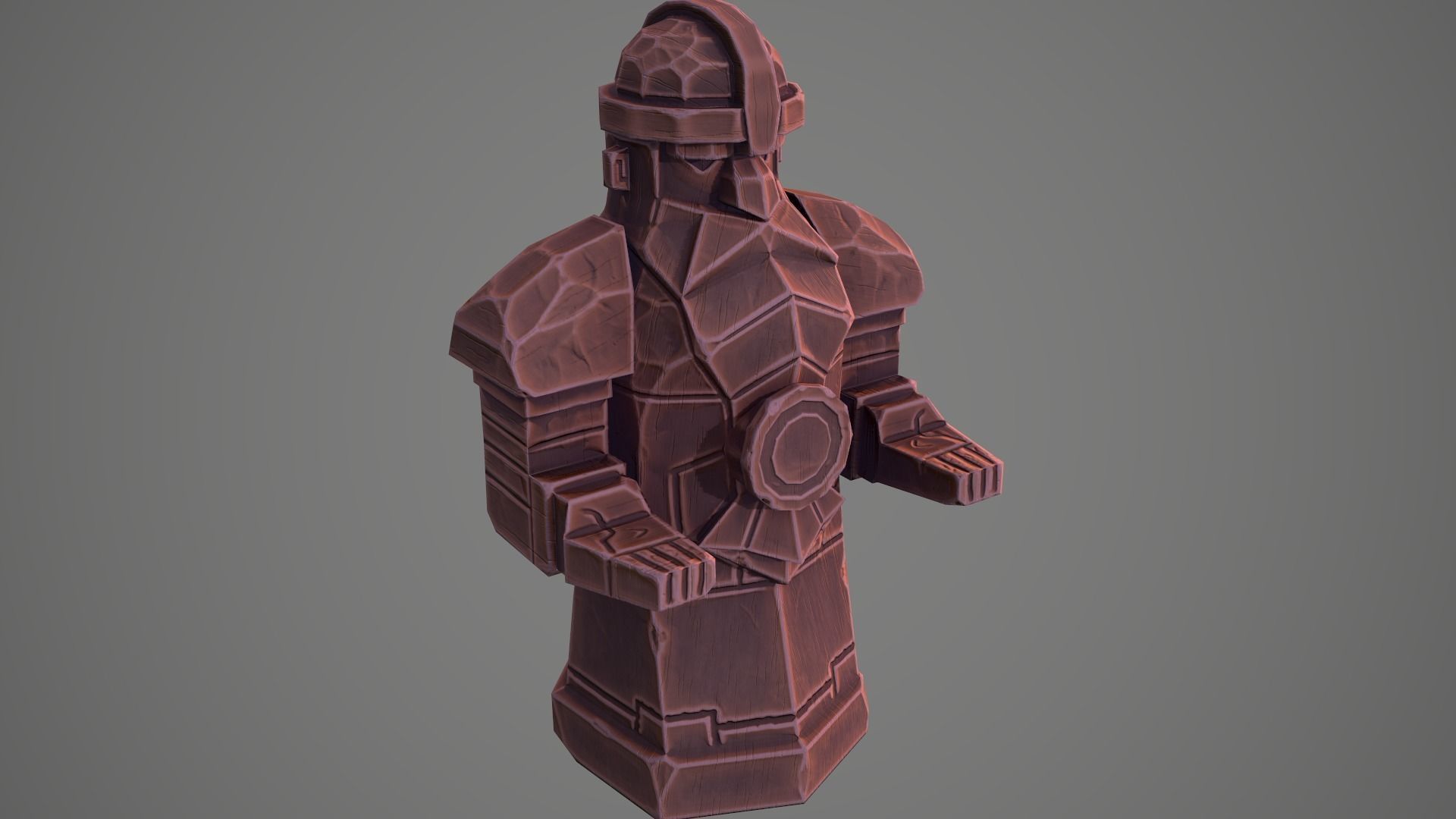 Stylized statue of Dwarf 01 Low-poly 3D model_25