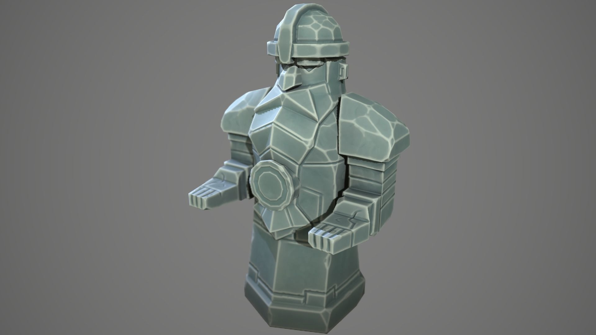 Stylized statue of Dwarf 01 Low-poly 3D model_5