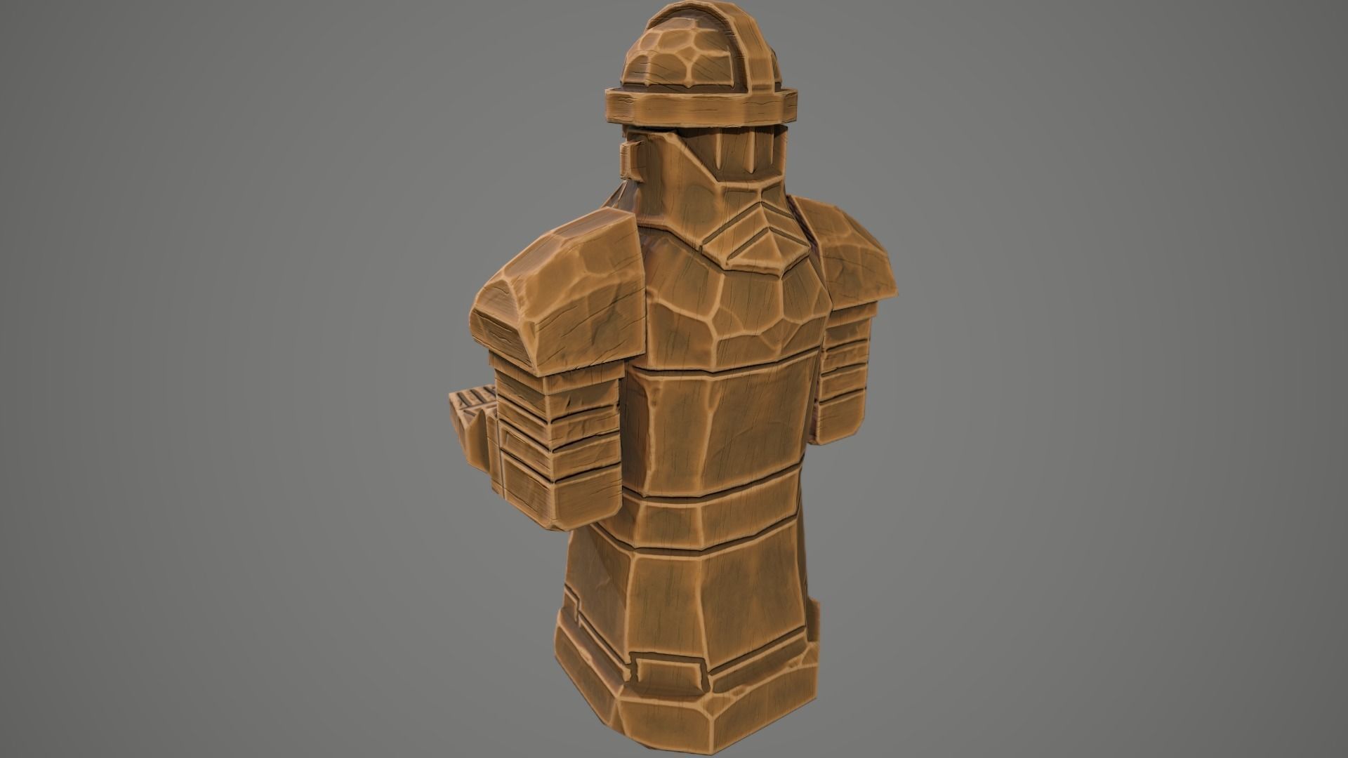 Stylized statue of Dwarf 01 Low-poly 3D model_10