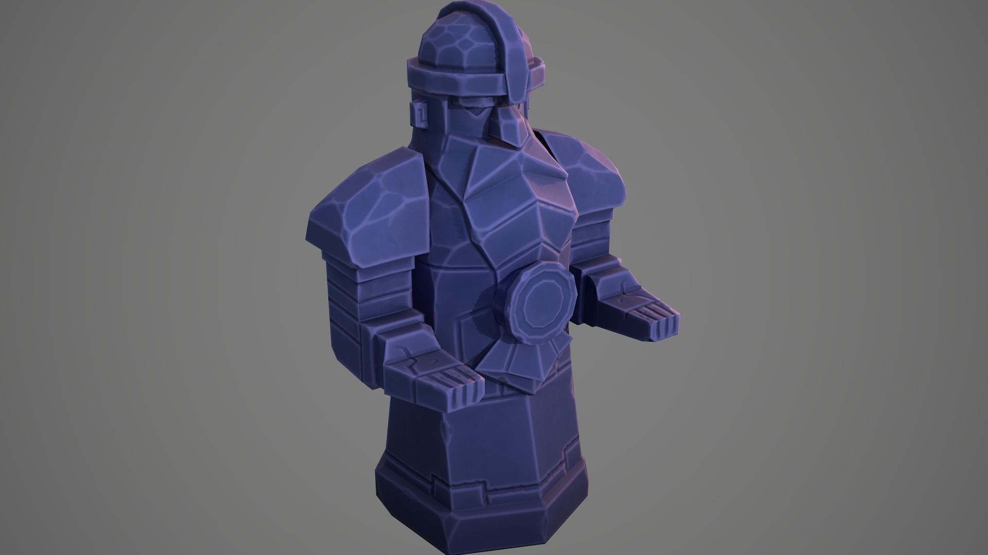 Stylized statue of Dwarf 01 Low-poly 3D model_24