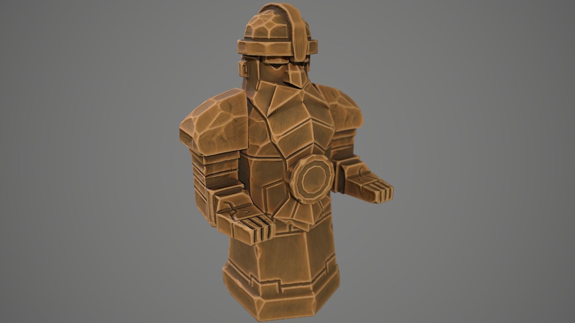 Stylized statue of Dwarf 01 Low-poly 3D model_2