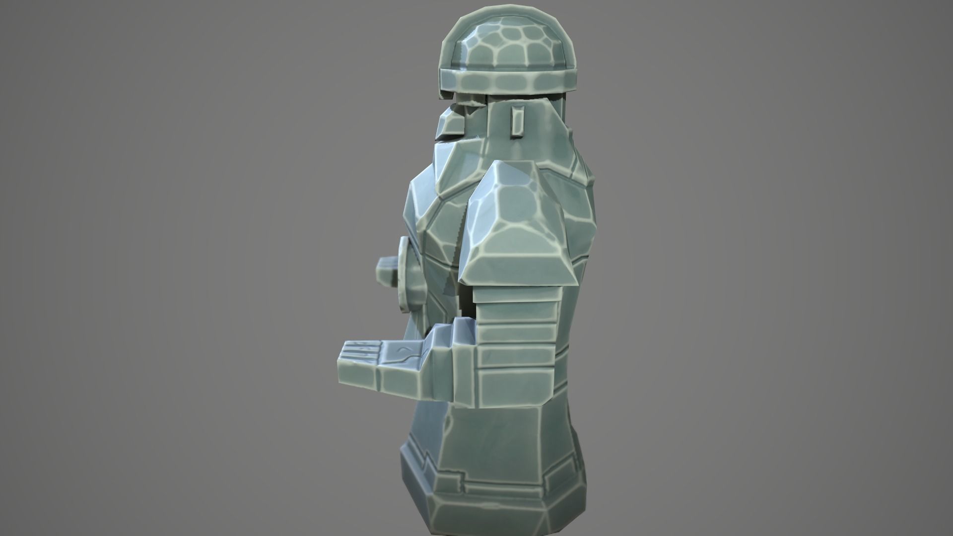 Stylized statue of Dwarf 01 Low-poly 3D model_7