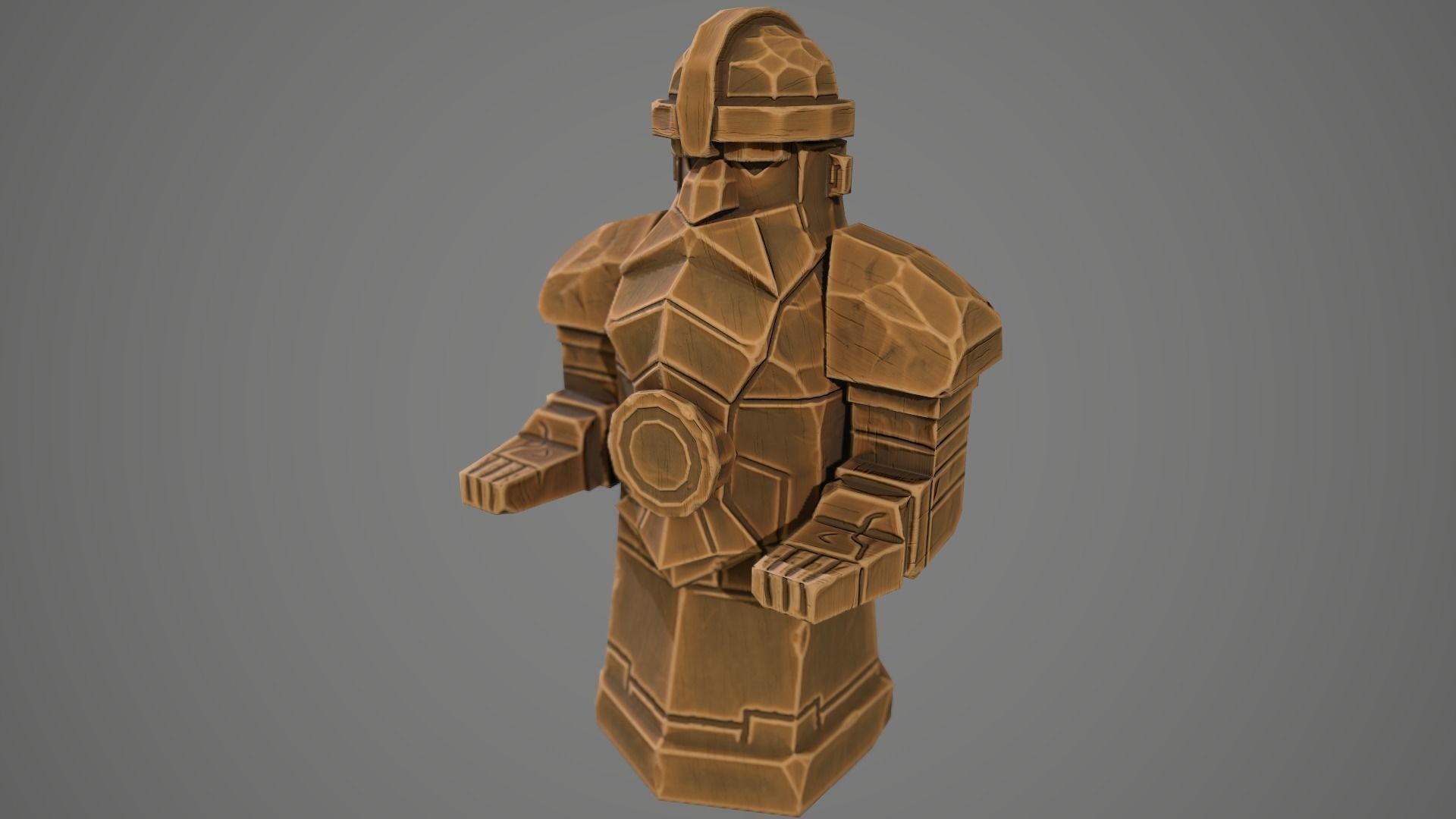 Stylized statue of Dwarf 01 Low-poly 3D model_6