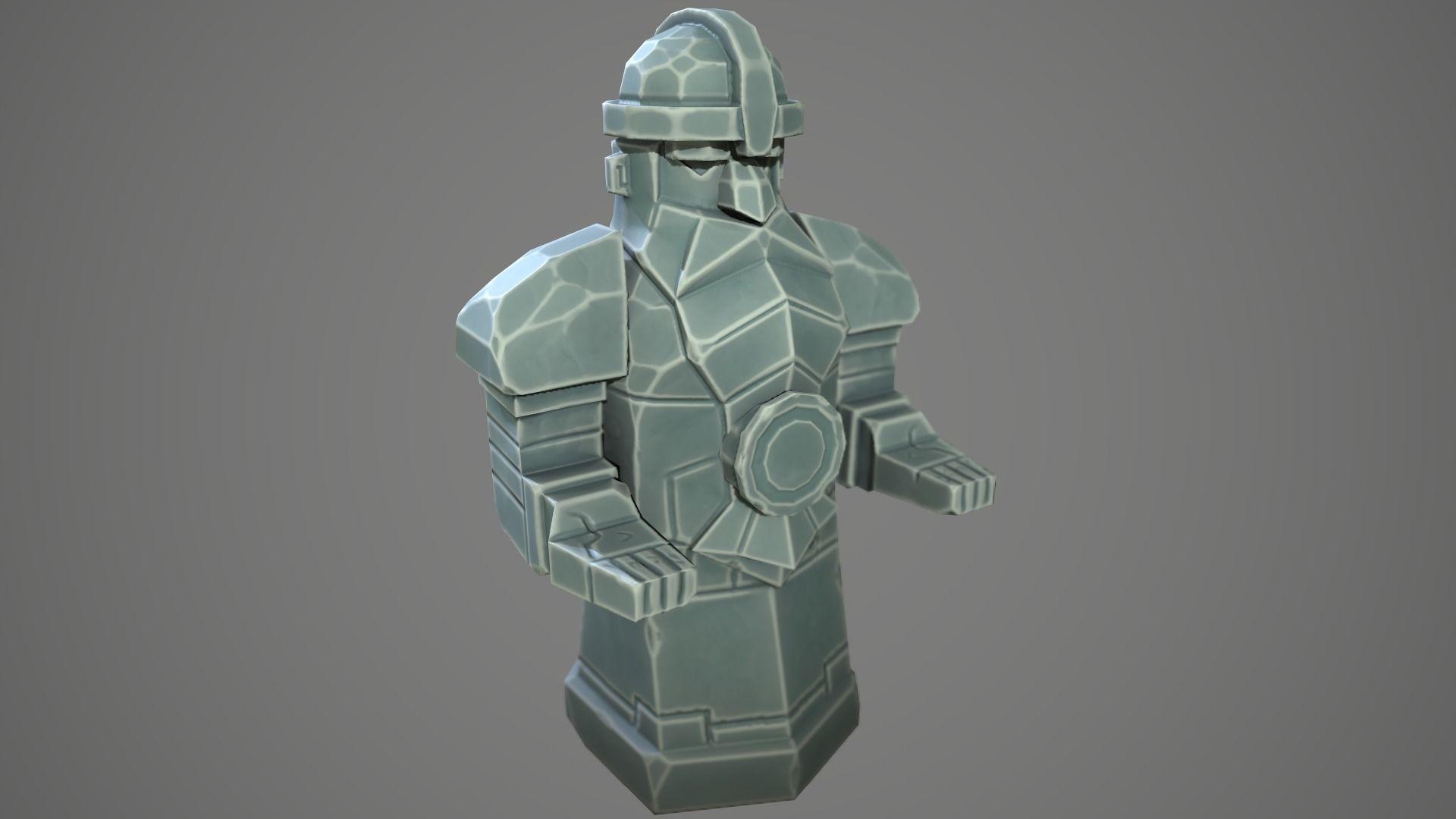 Stylized statue of Dwarf 01 Low-poly 3D model_1