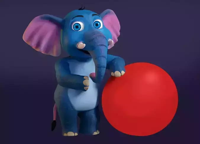 Cartoon elephant  3D model