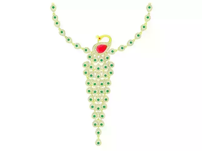 luxury diamond peacook pendant necklaces 4285