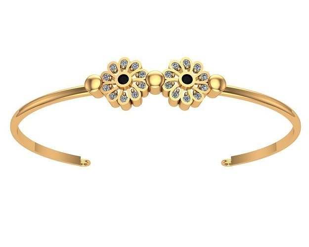 bracelet daisy bangle gold with diamonds 3D print model
