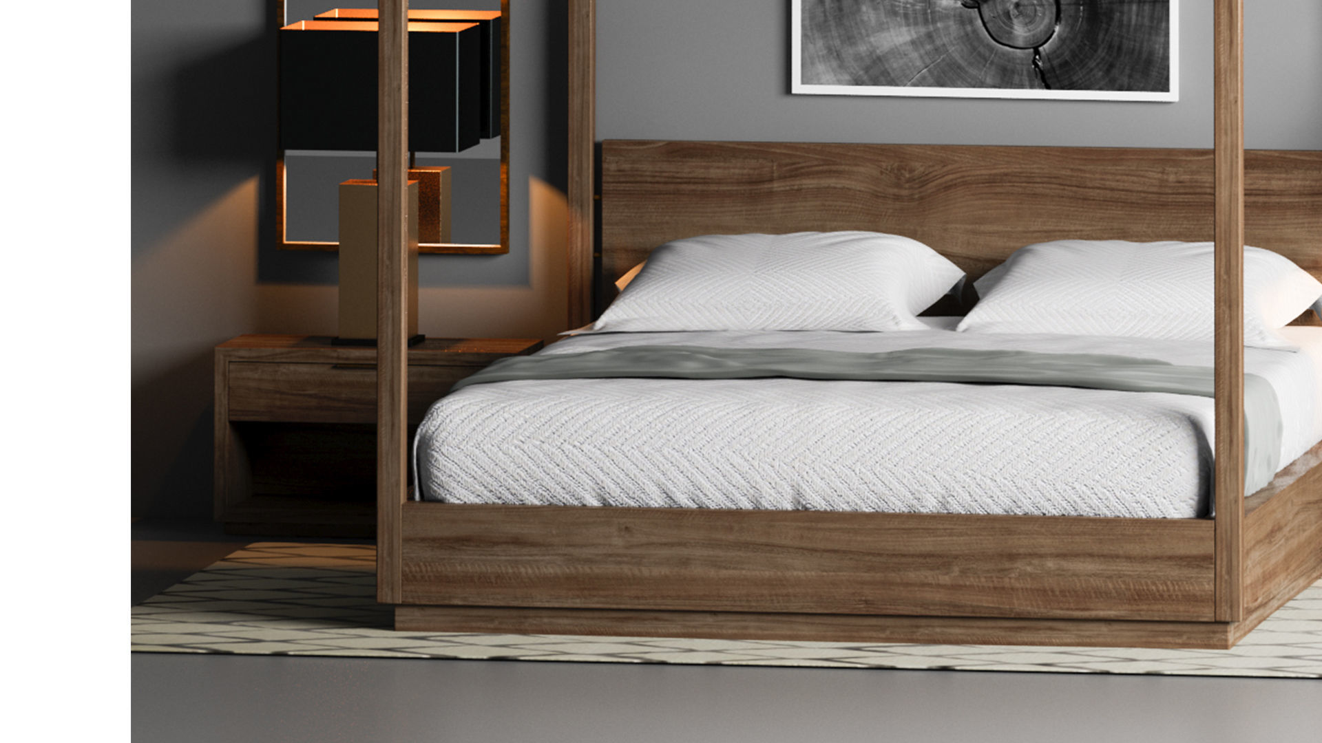 Restoration Hardware MACHINTO CANOPY BED 3D model_4